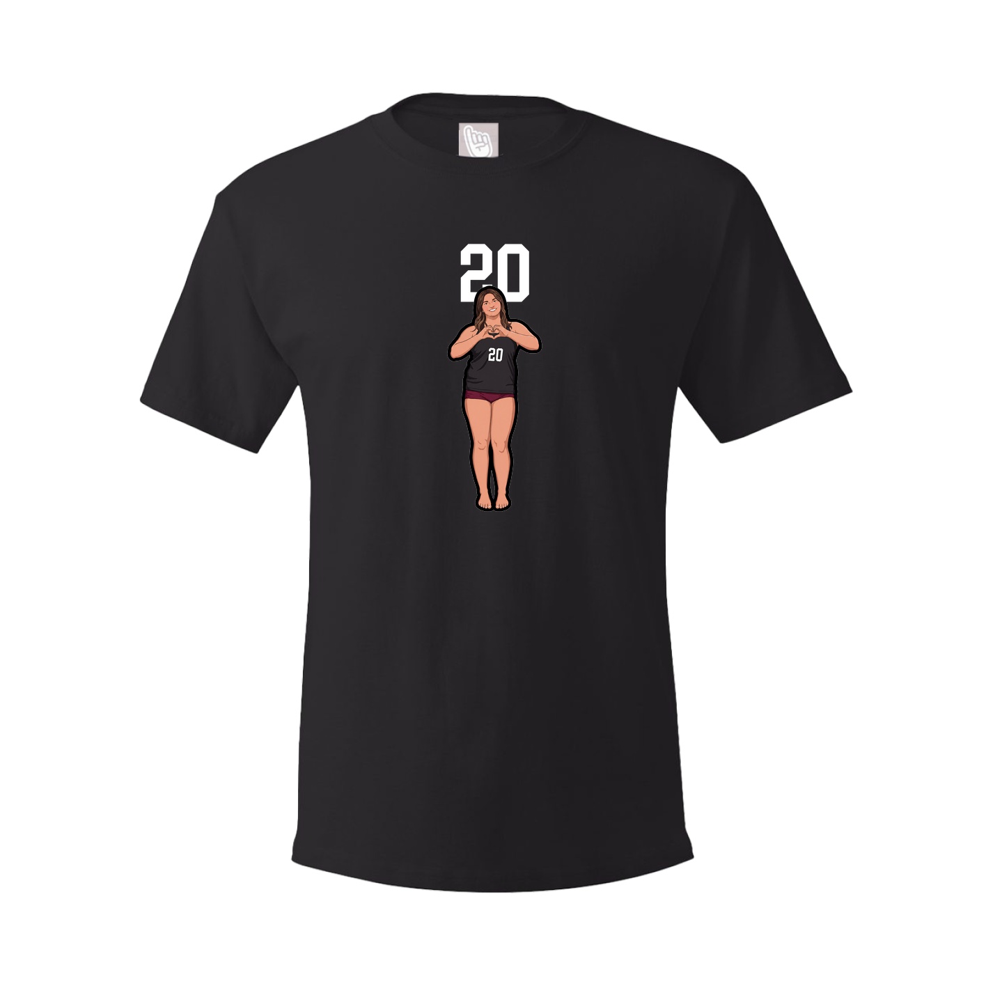 Youth Tee — Number Top in Black