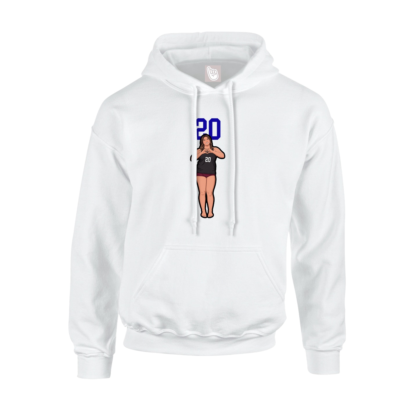 Hoodie — Number Top in White