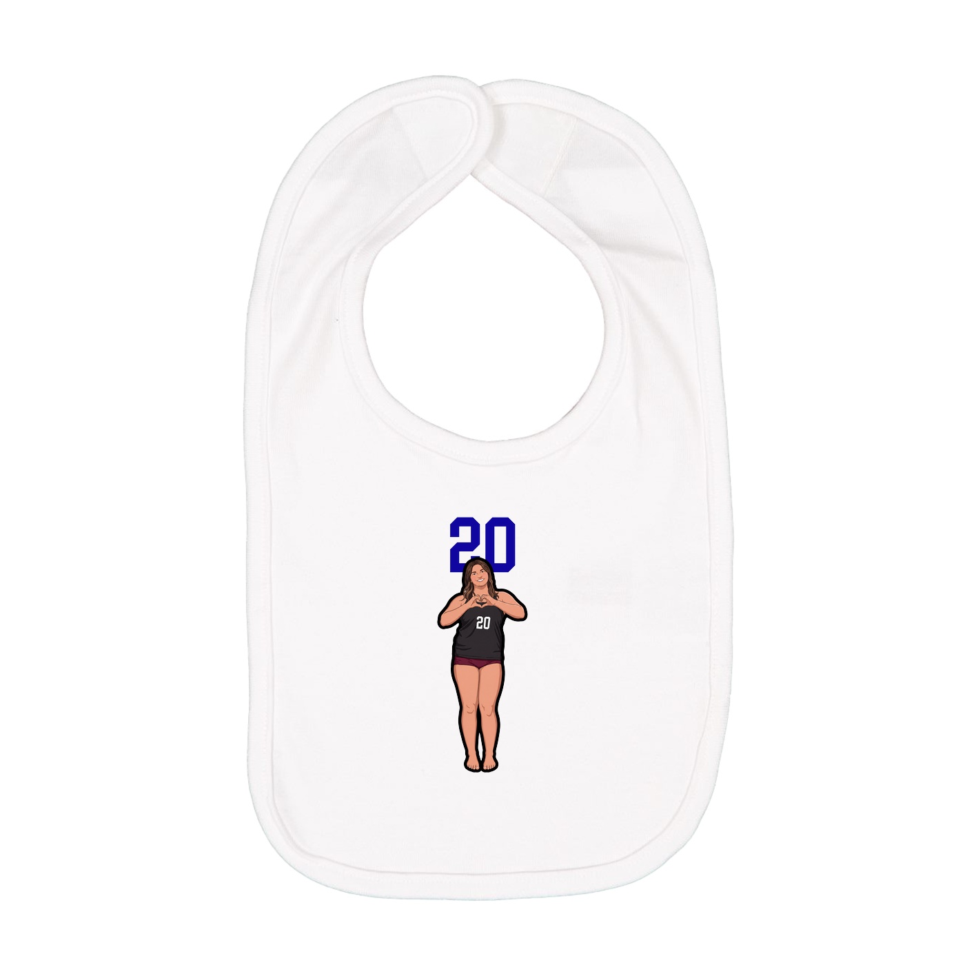 Infant Bib — Number Top in White