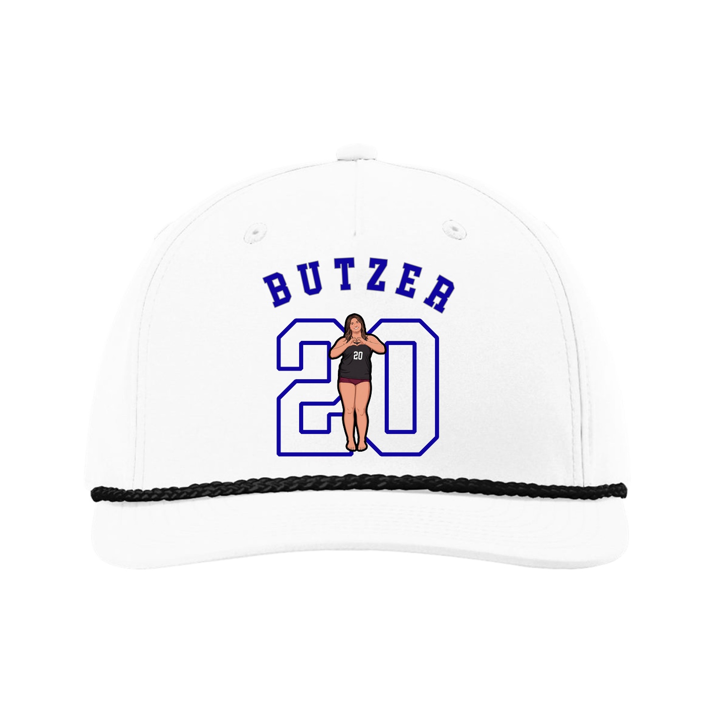 Five-Panel Classic Rope Cap — Shirsey Arch in White
