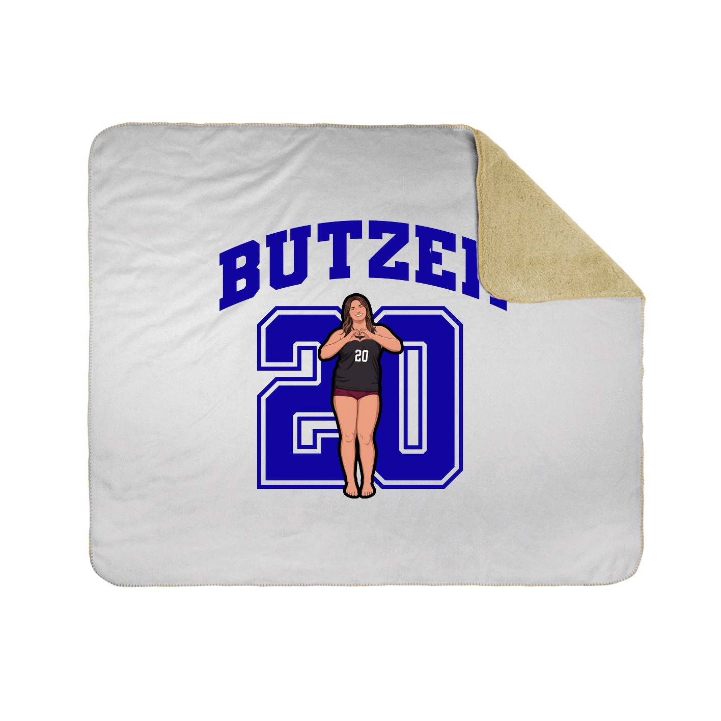 Throw Blanket — Number in White