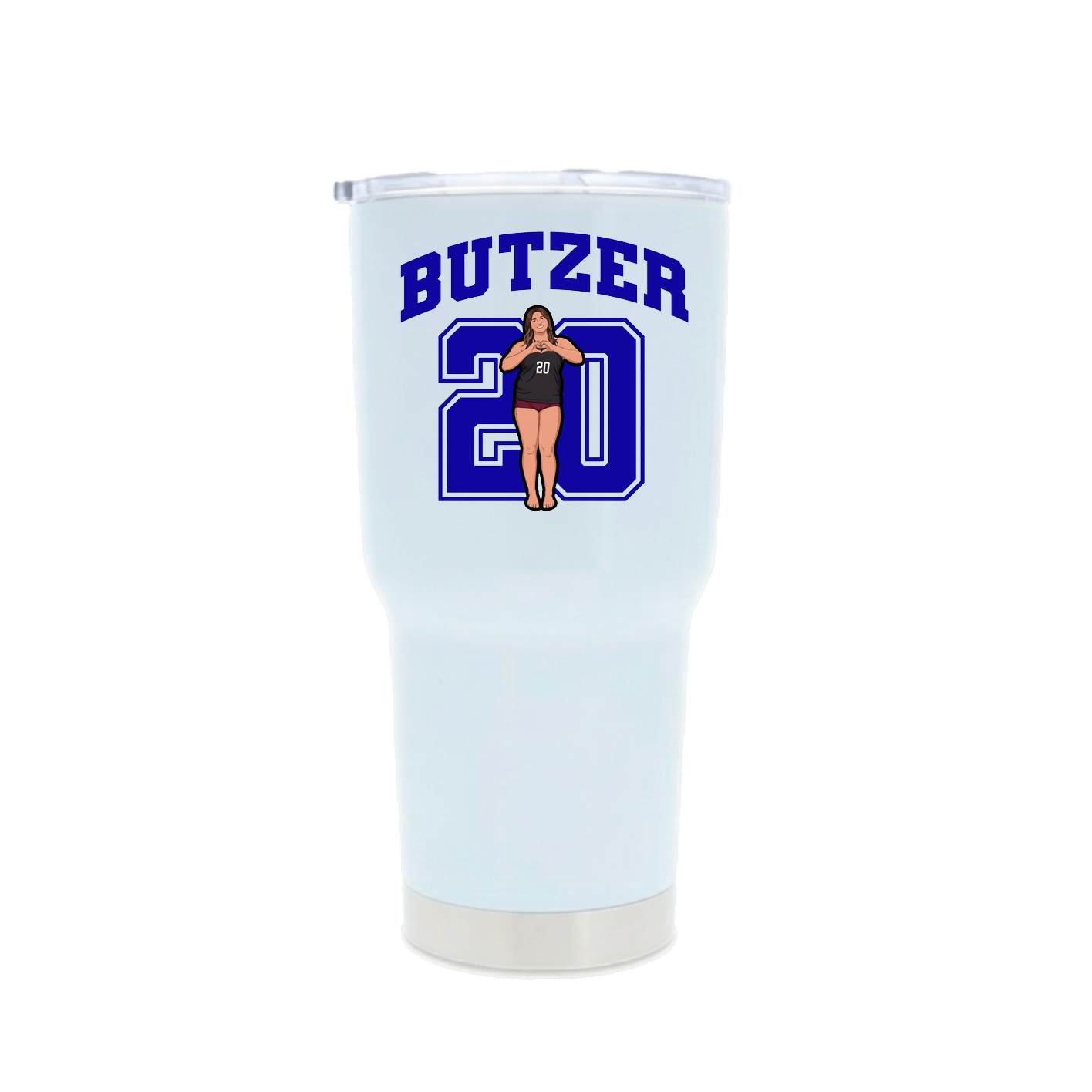 30oz Stainless Steel Tumbler — Number in White