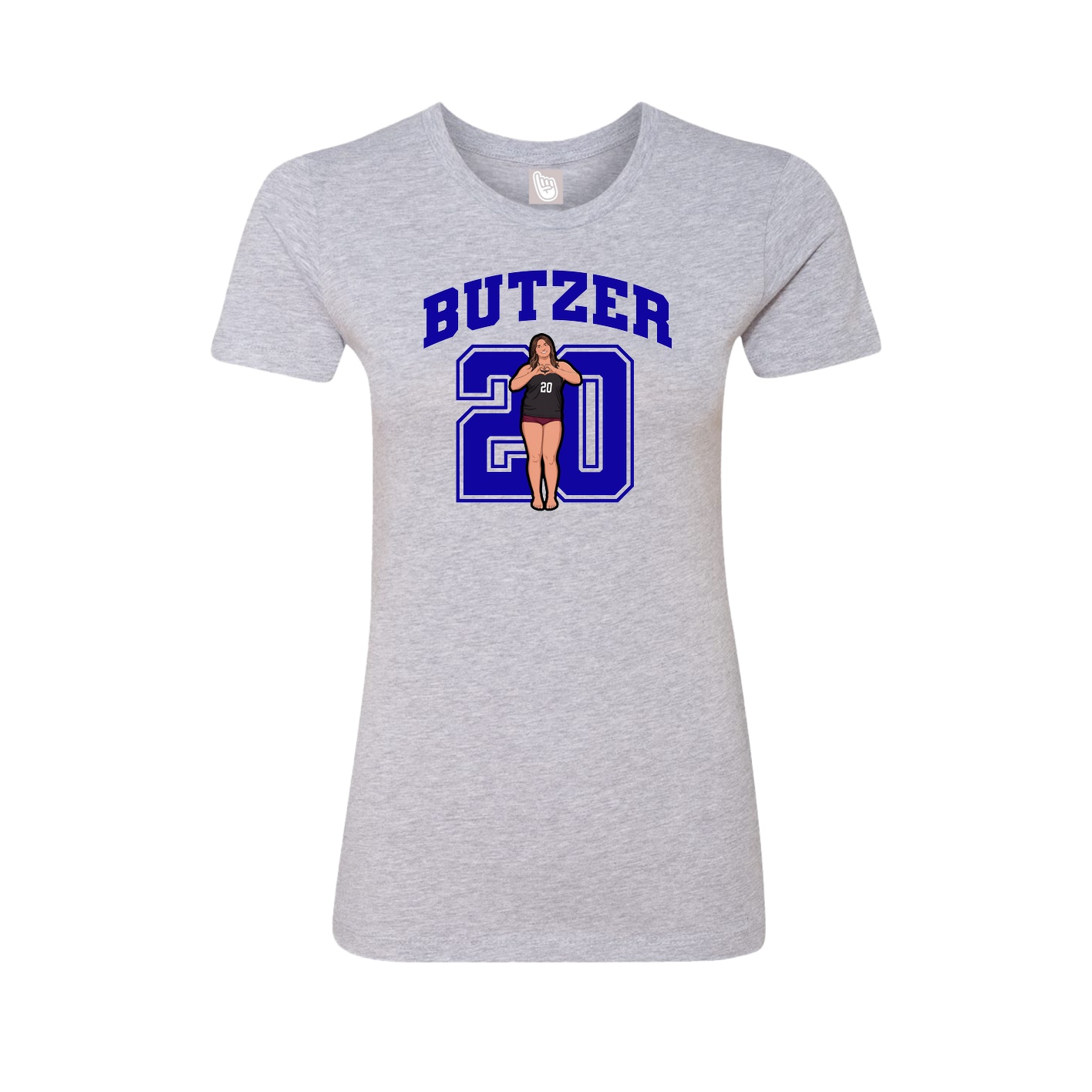 Fitted Women's Tee — Number in Grey