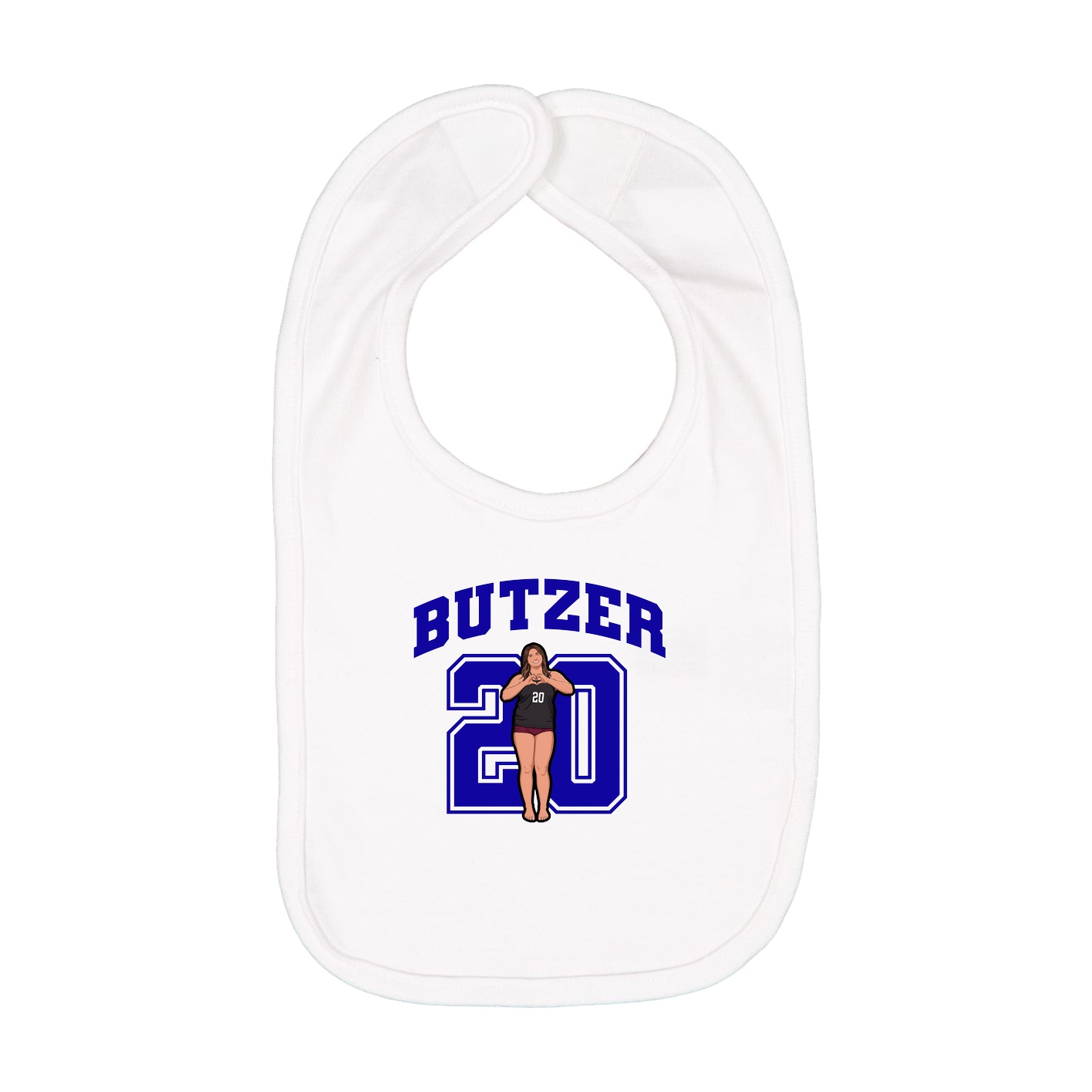 Infant Bib — Number in White
