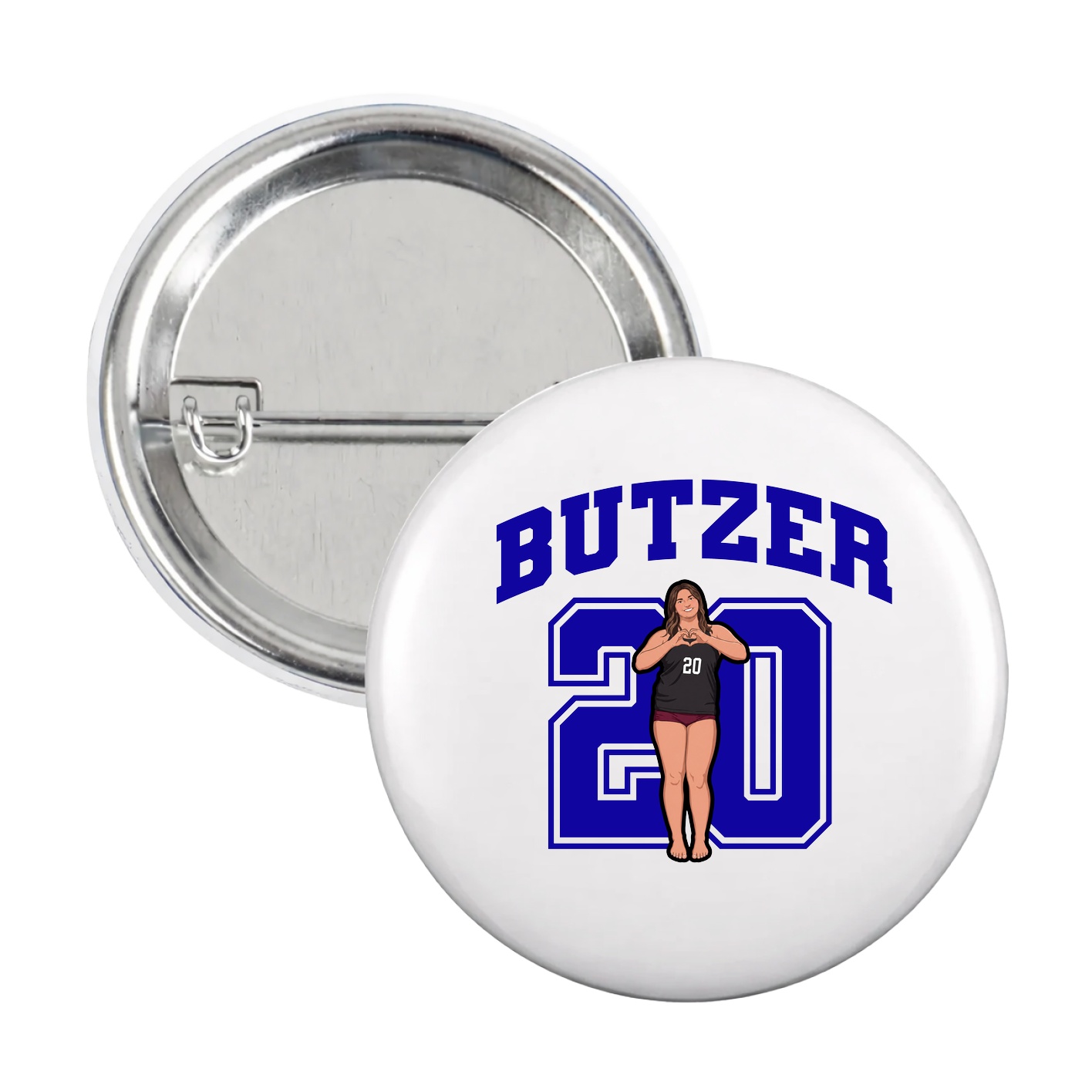 Game Day Button — Number in White