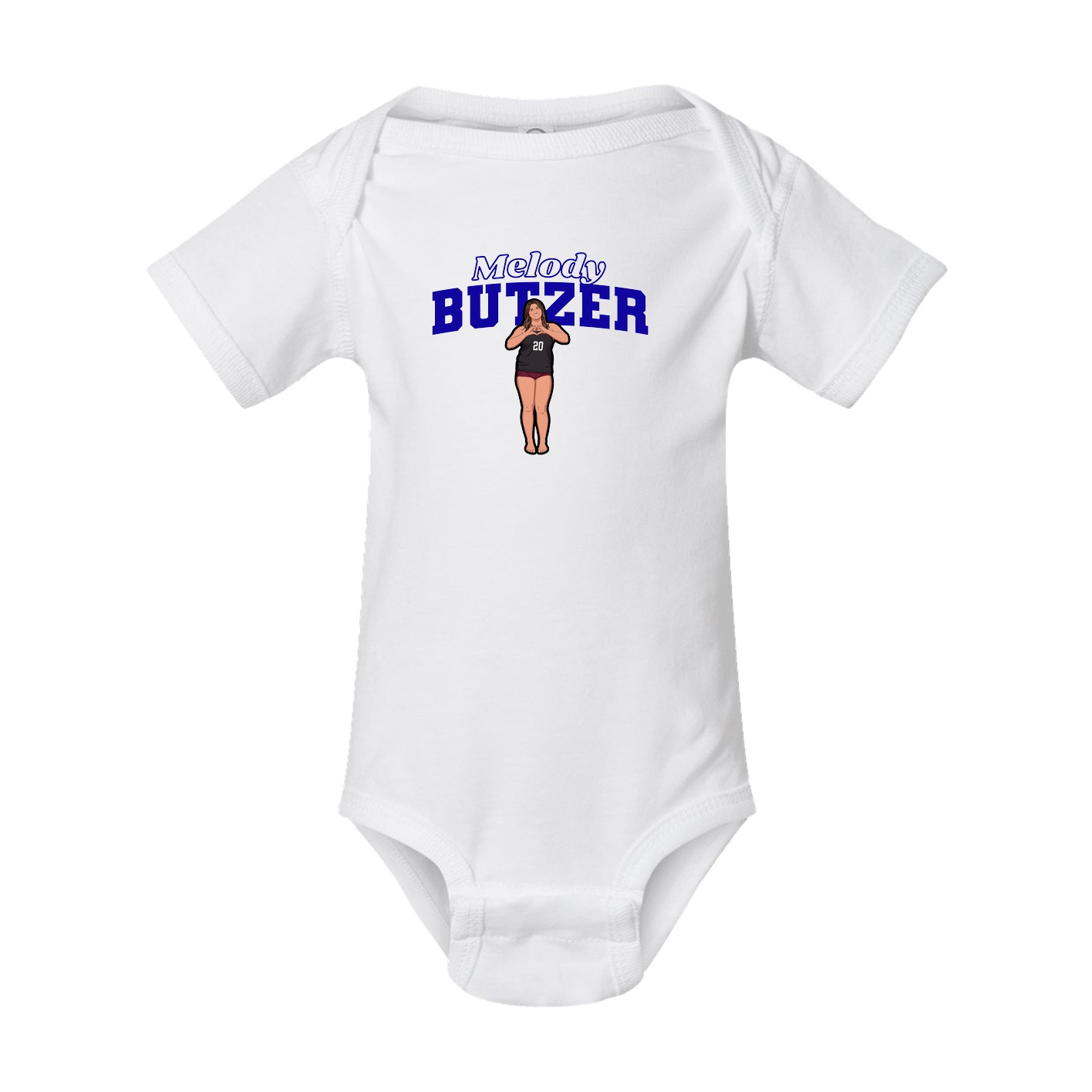 Baby Onesie — Name Arch in White
