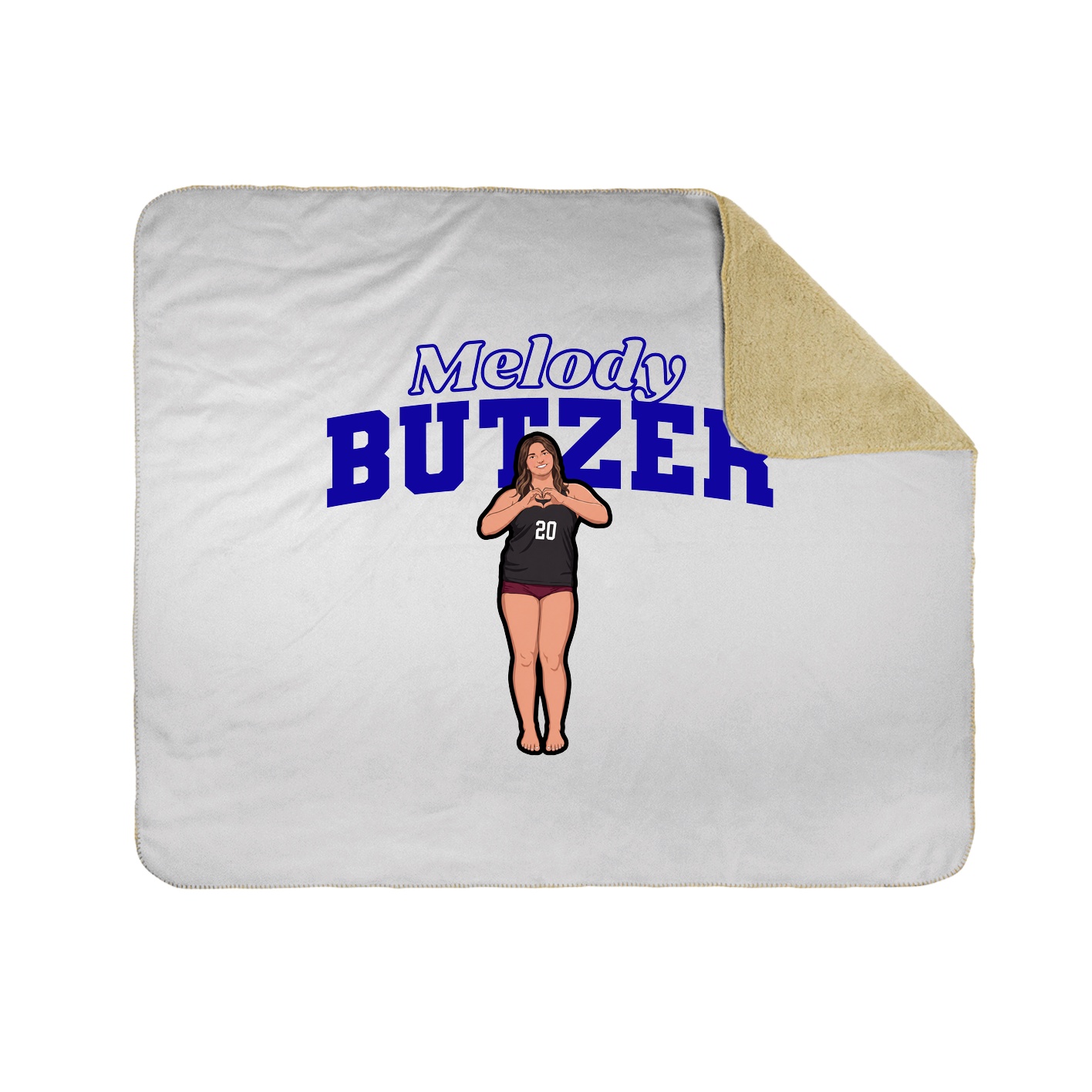 Throw Blanket — Name Arch in White