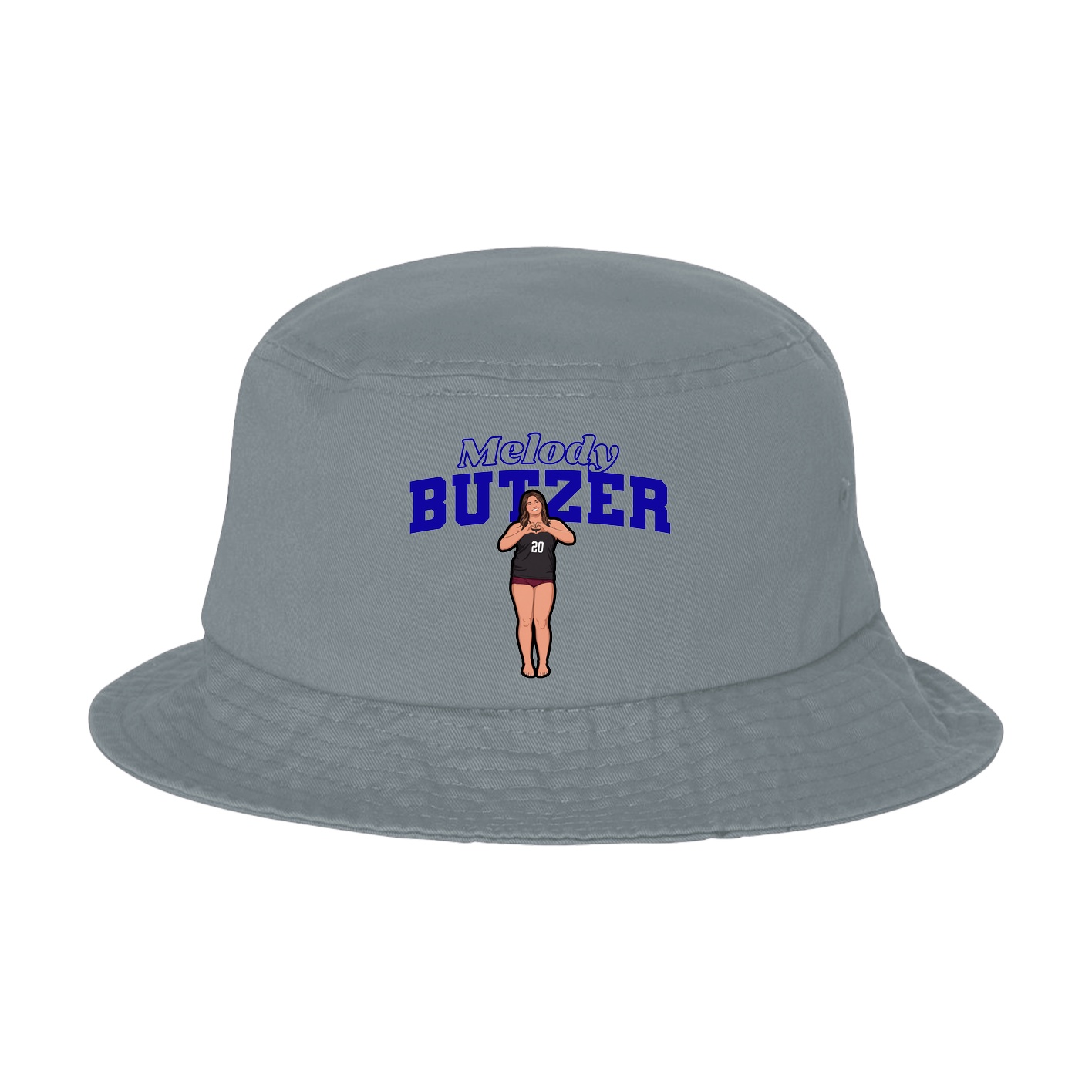 Bucket Cap — Name Arch in Grey