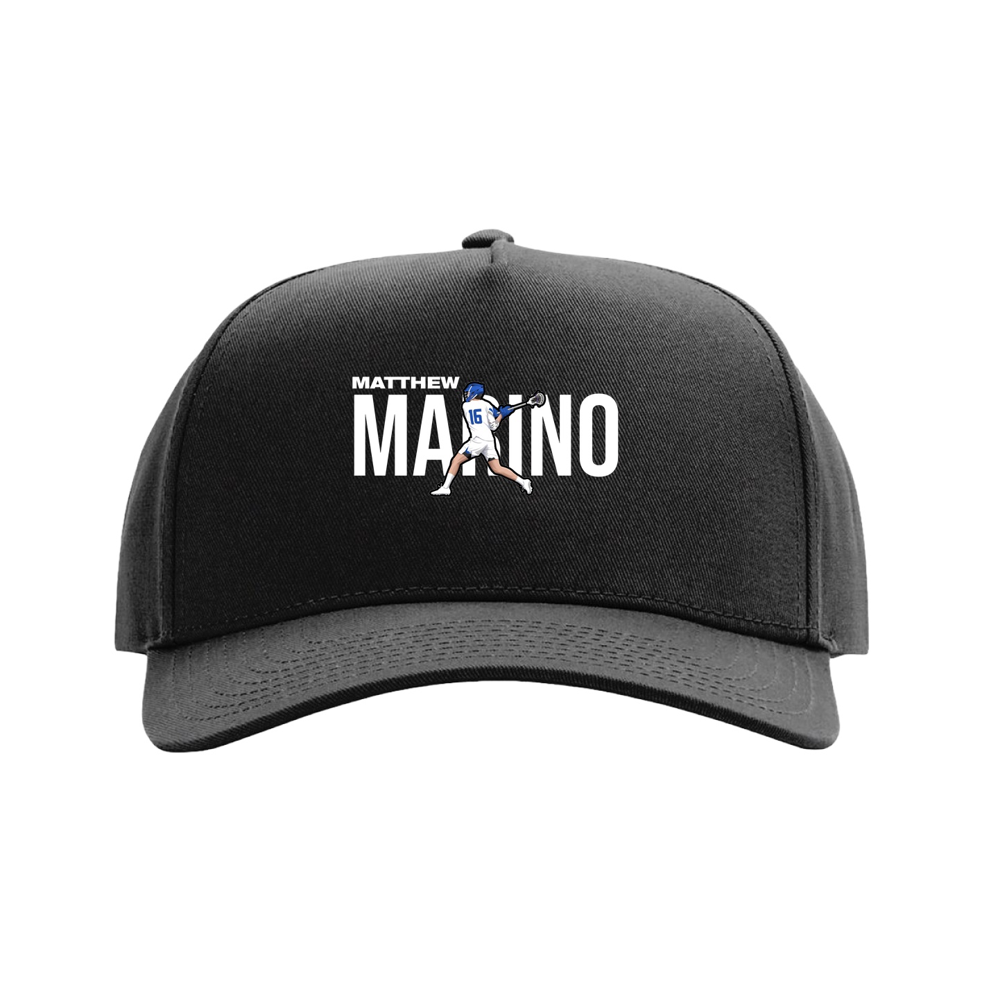 Full Fabric Five-Panel Champ Cap — Player Name in Black