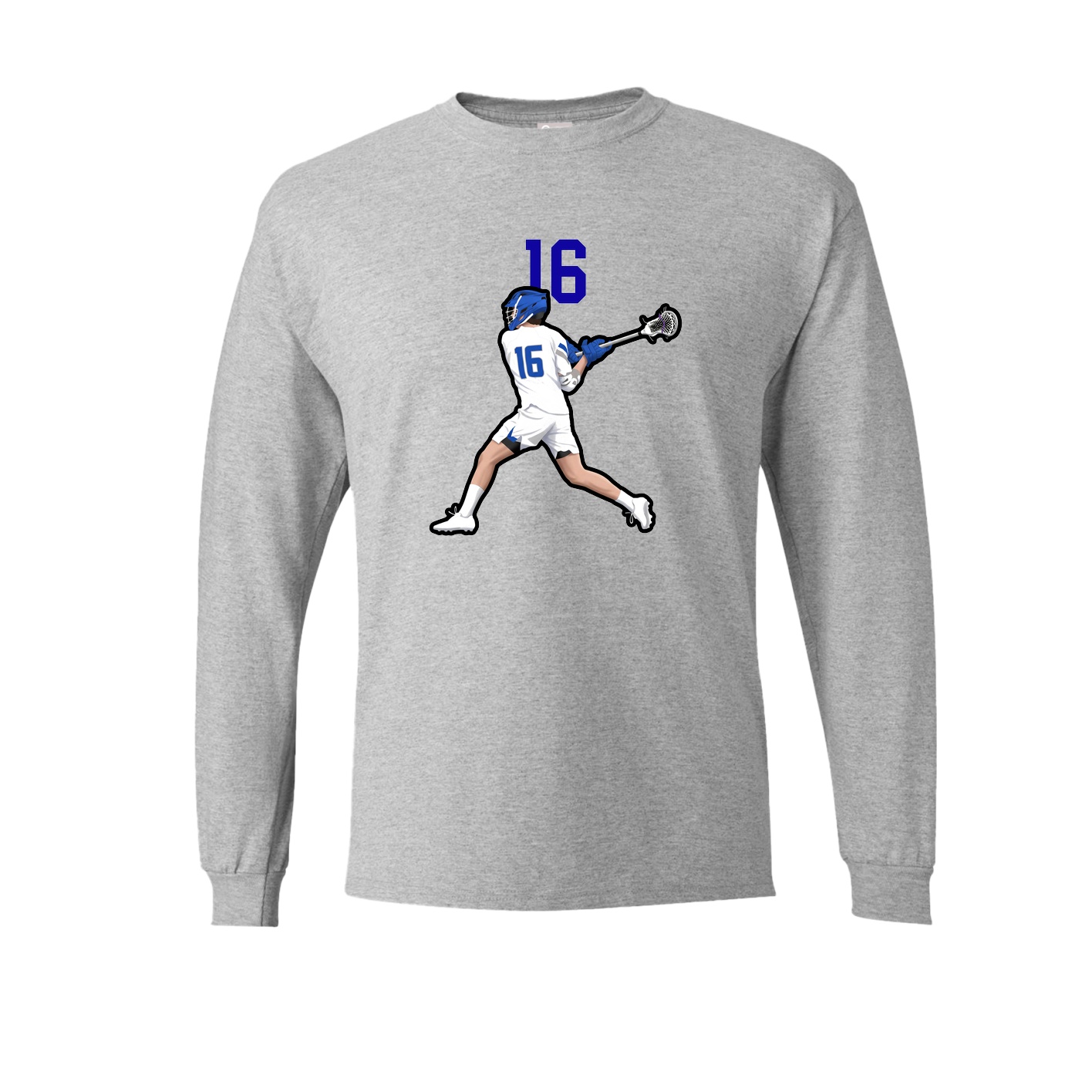 Long Sleeve Tee — Number Top in Grey