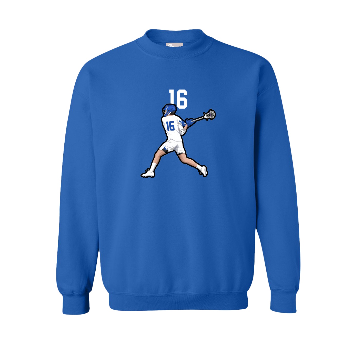 Fleece Crew — Number Top in Royal