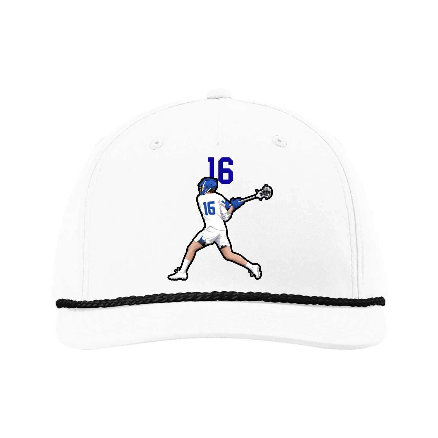 Five-Panel Classic Rope Cap — Number Top in White