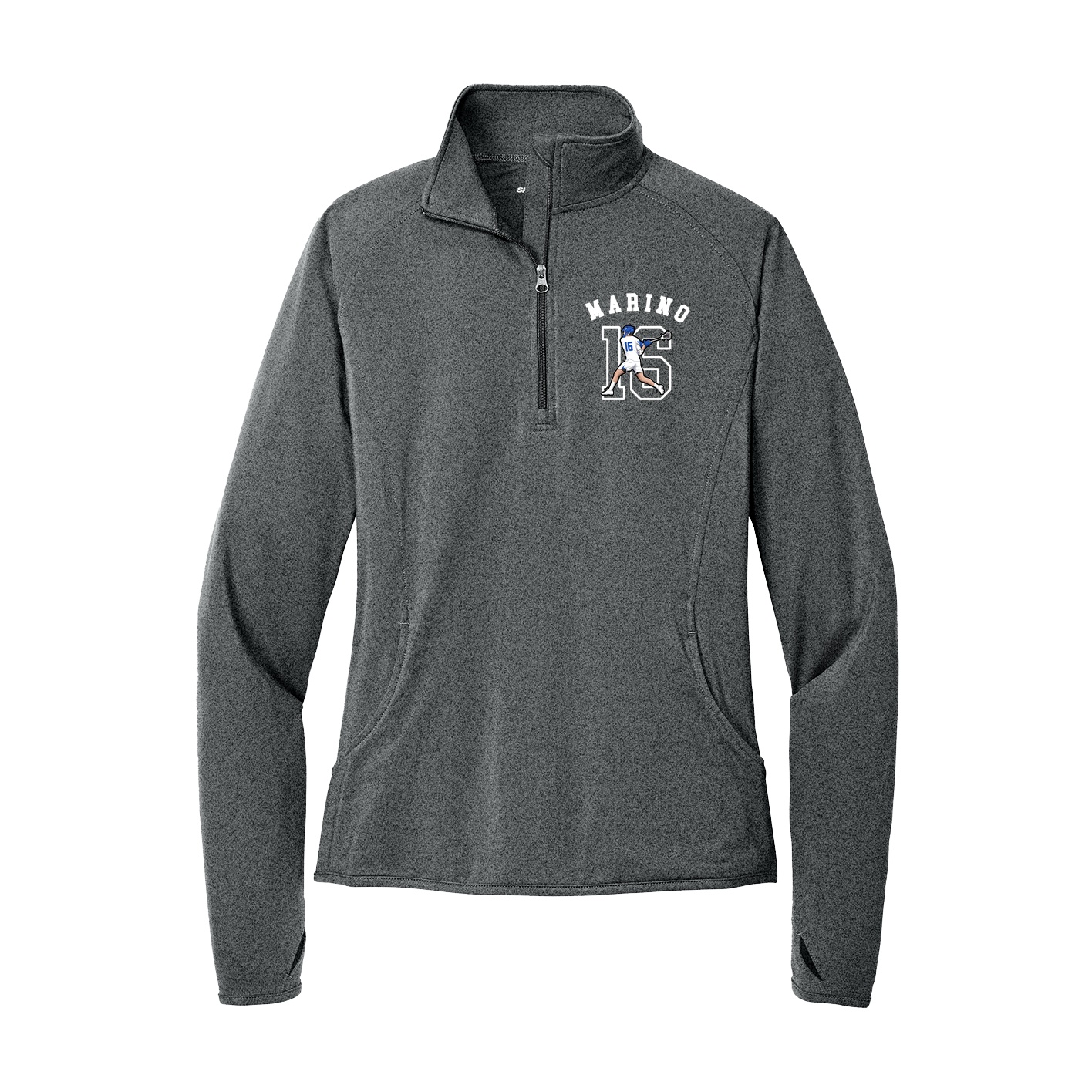 Women's Q-Zip Pullover — Shirsey Arch in Grey