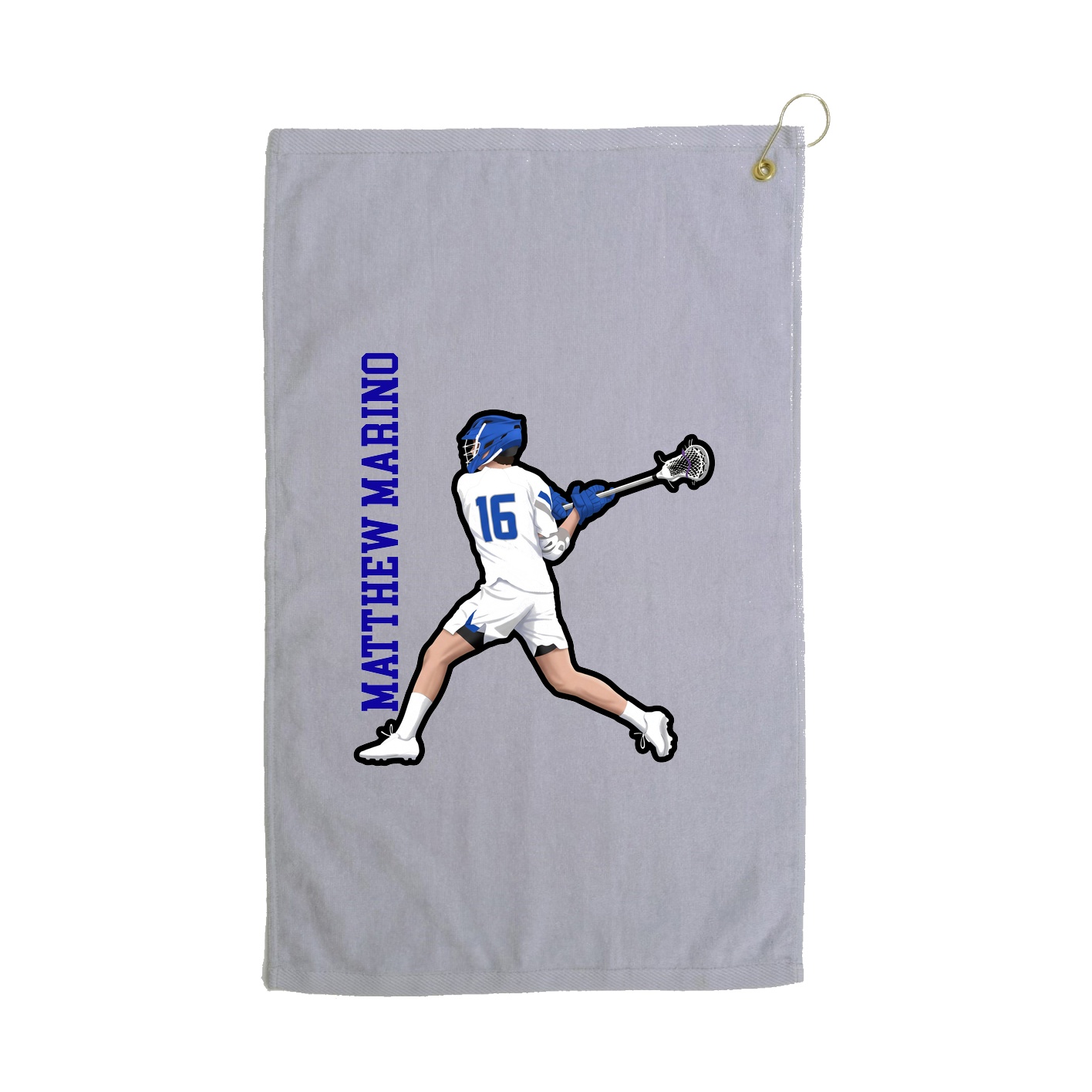 Golf Towel — Name Vertical in Grey