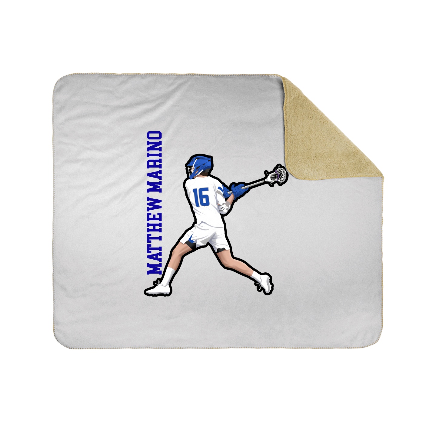 Throw Blanket — Name Vertical in White