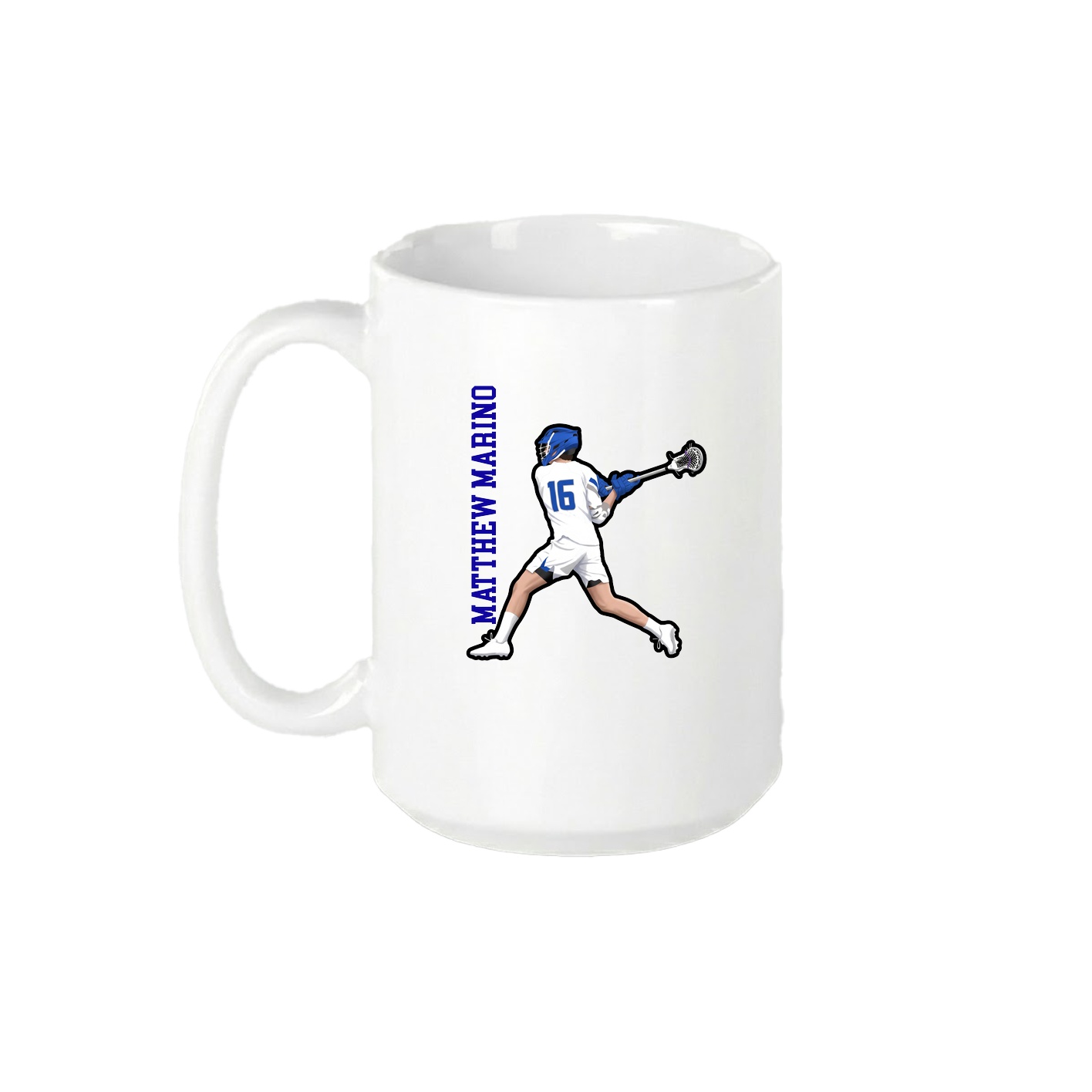 15oz Coffee Mug — Name Vertical in White