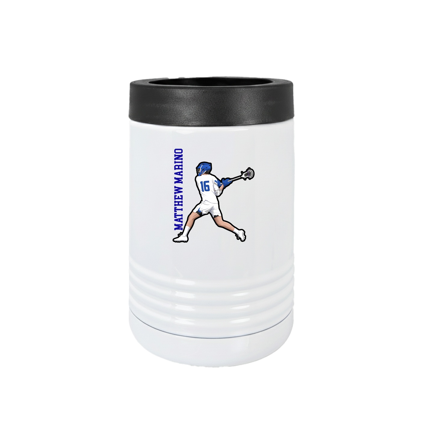Beverage Holder — Name Vertical in White