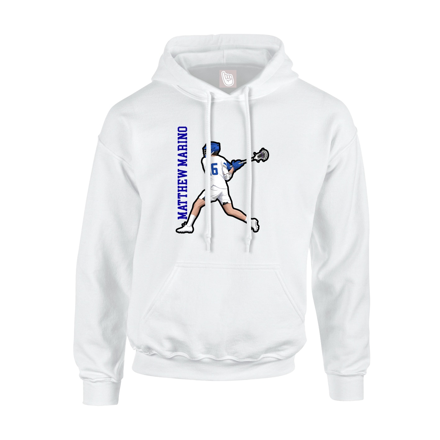 Hoodie — Name Vertical in White