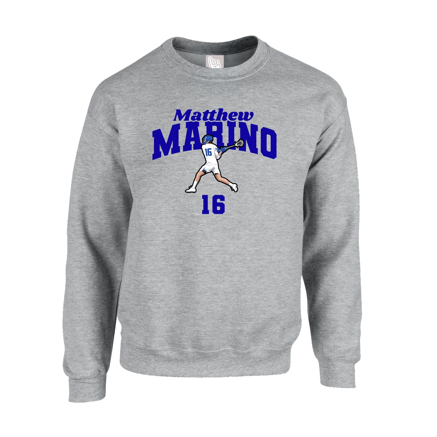Fleece Crew — Signature Arch in Grey