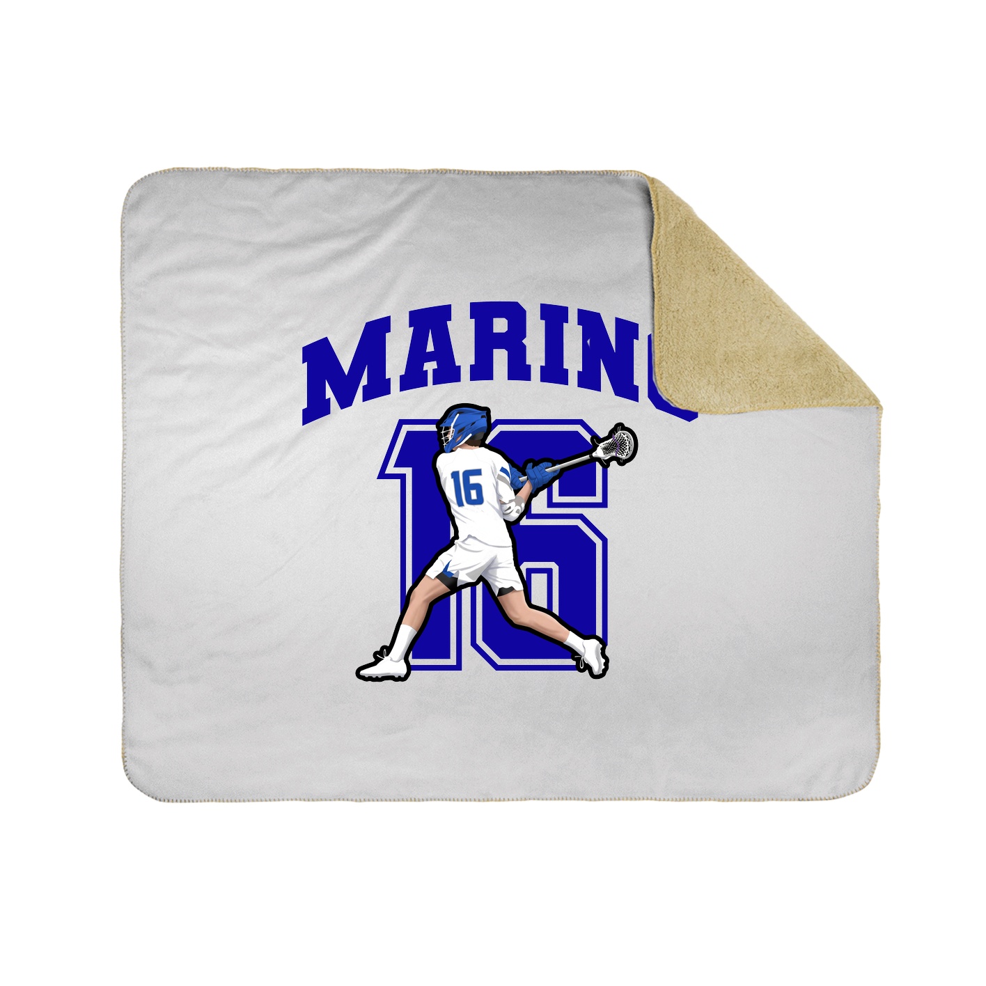 Throw Blanket — Number in White