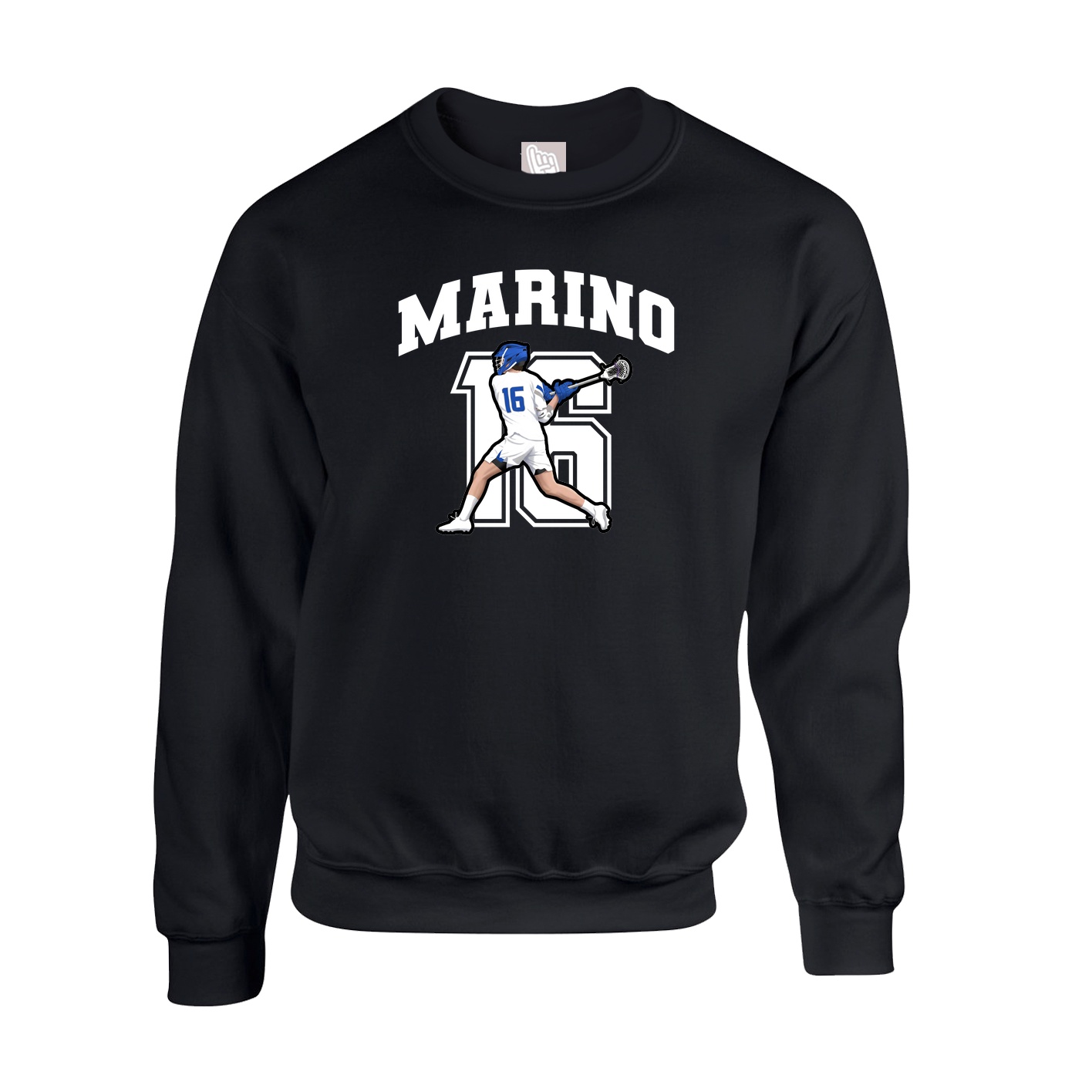 Fleece Crew — Number in Black
