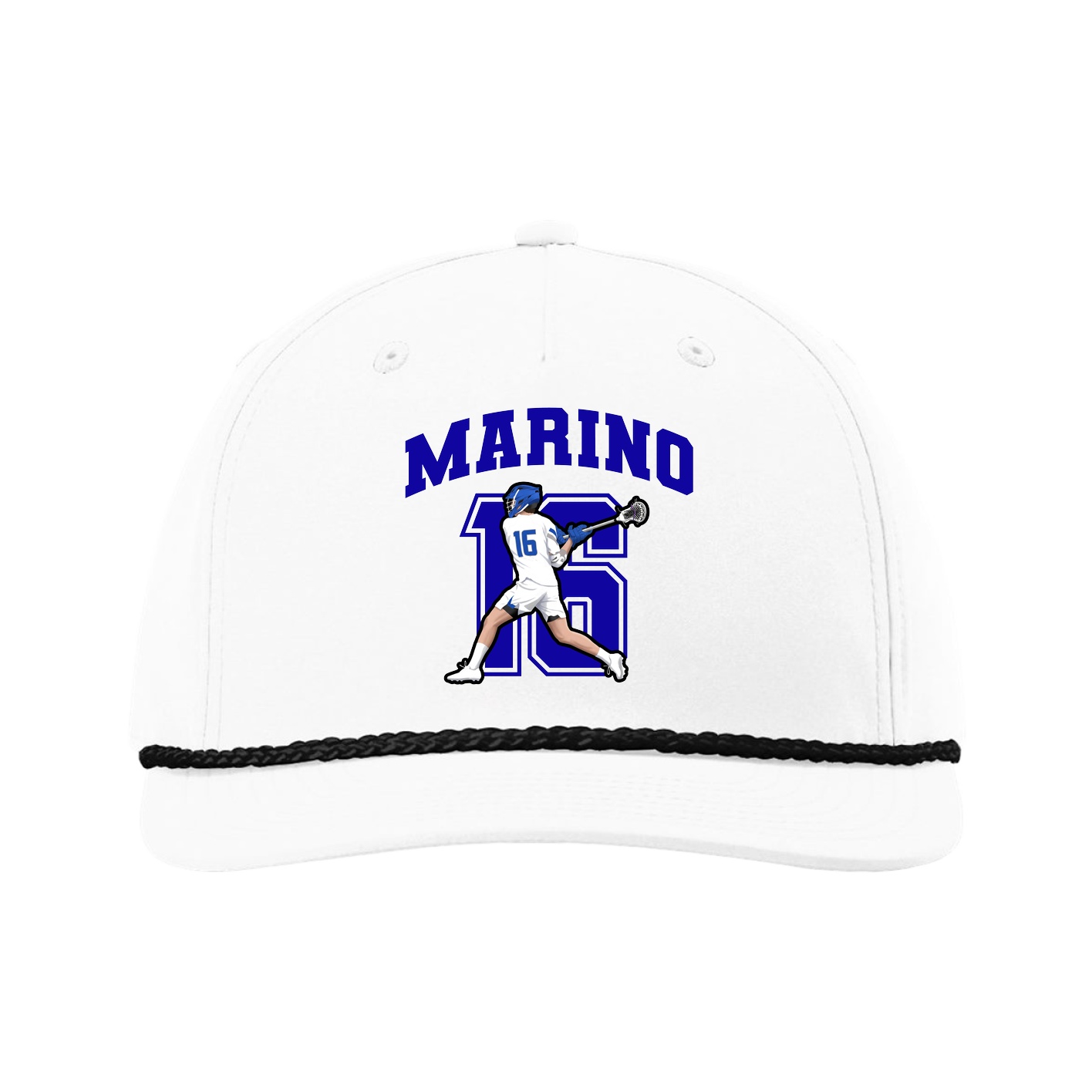 Five-Panel Classic Rope Cap — Number in White