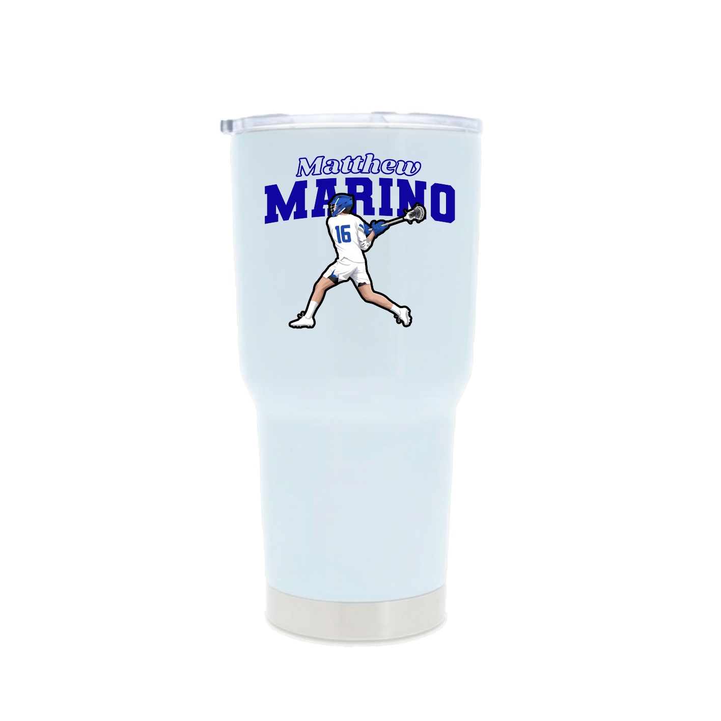 30oz Stainless Steel Tumbler — Name Arch in White