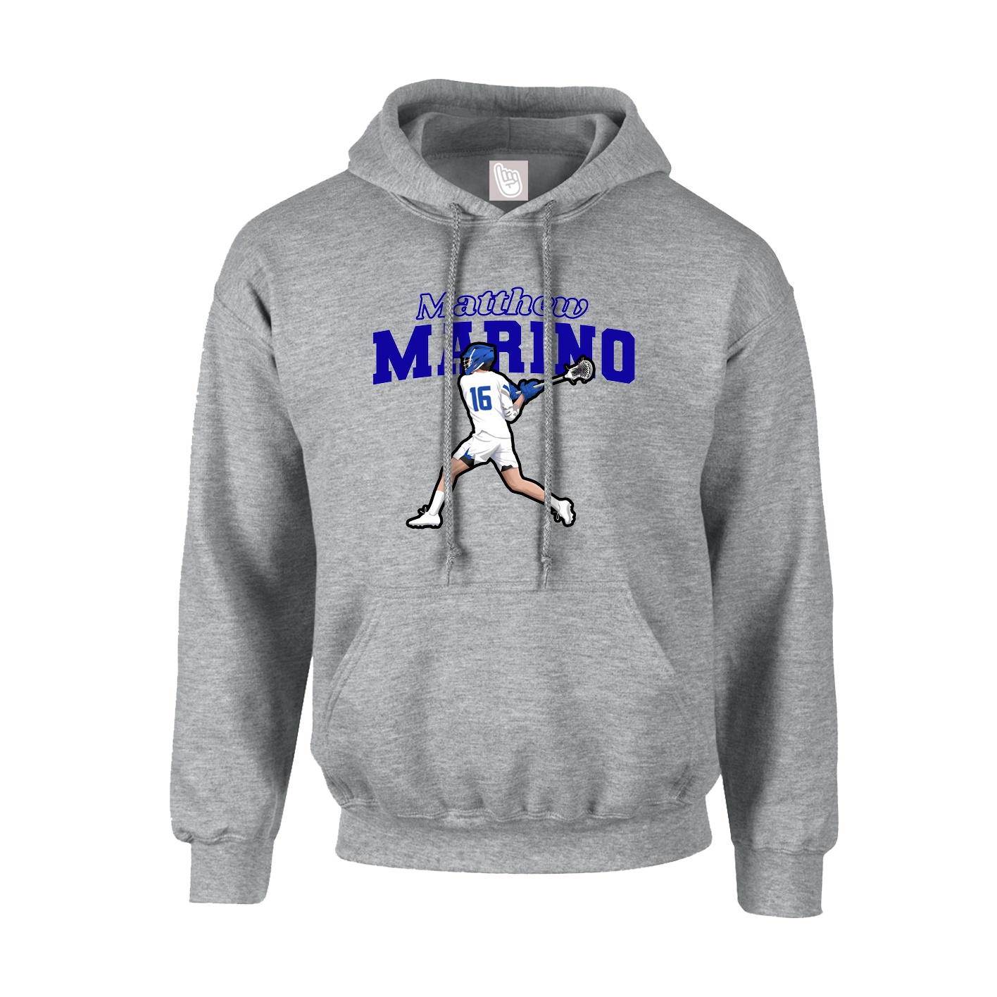 Youth Hoodie — Name Arch in Grey