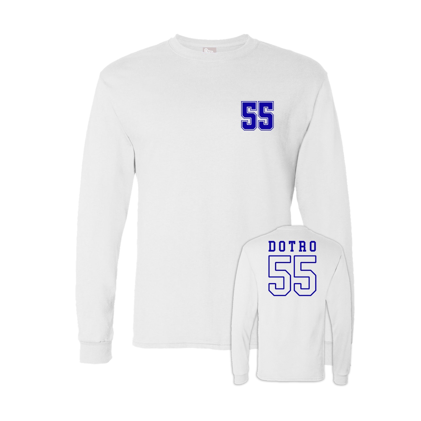 Long Sleeve Tee — Chest Back in White