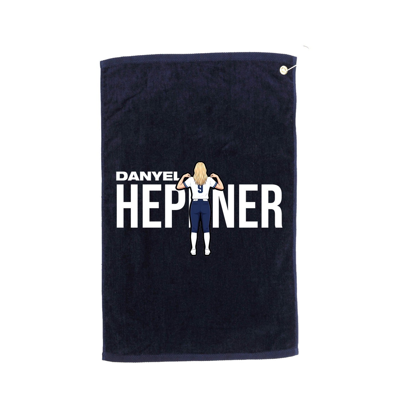 Golf Towel — Player Name in Navy