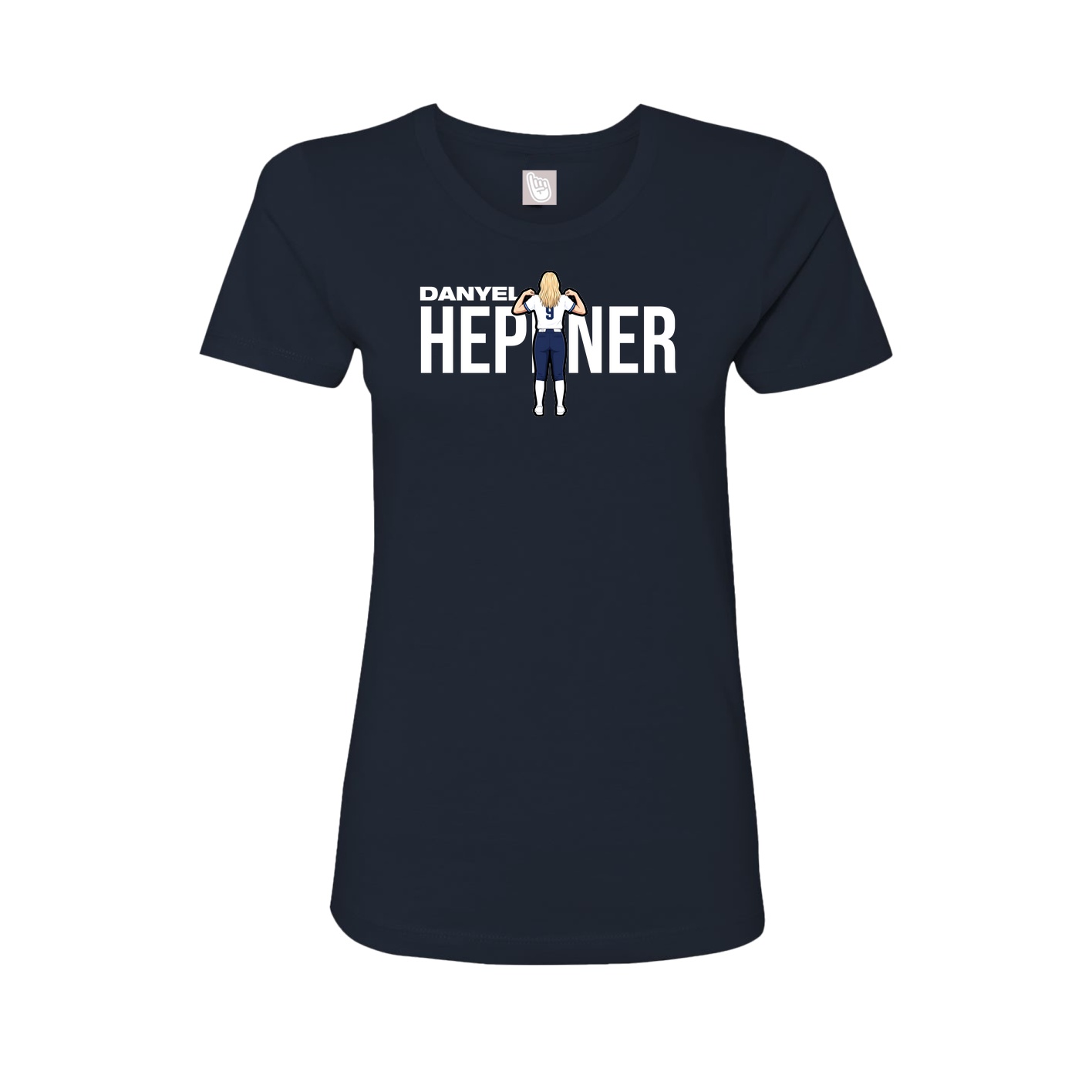 Fitted Women's Tee — Player Name in Navy