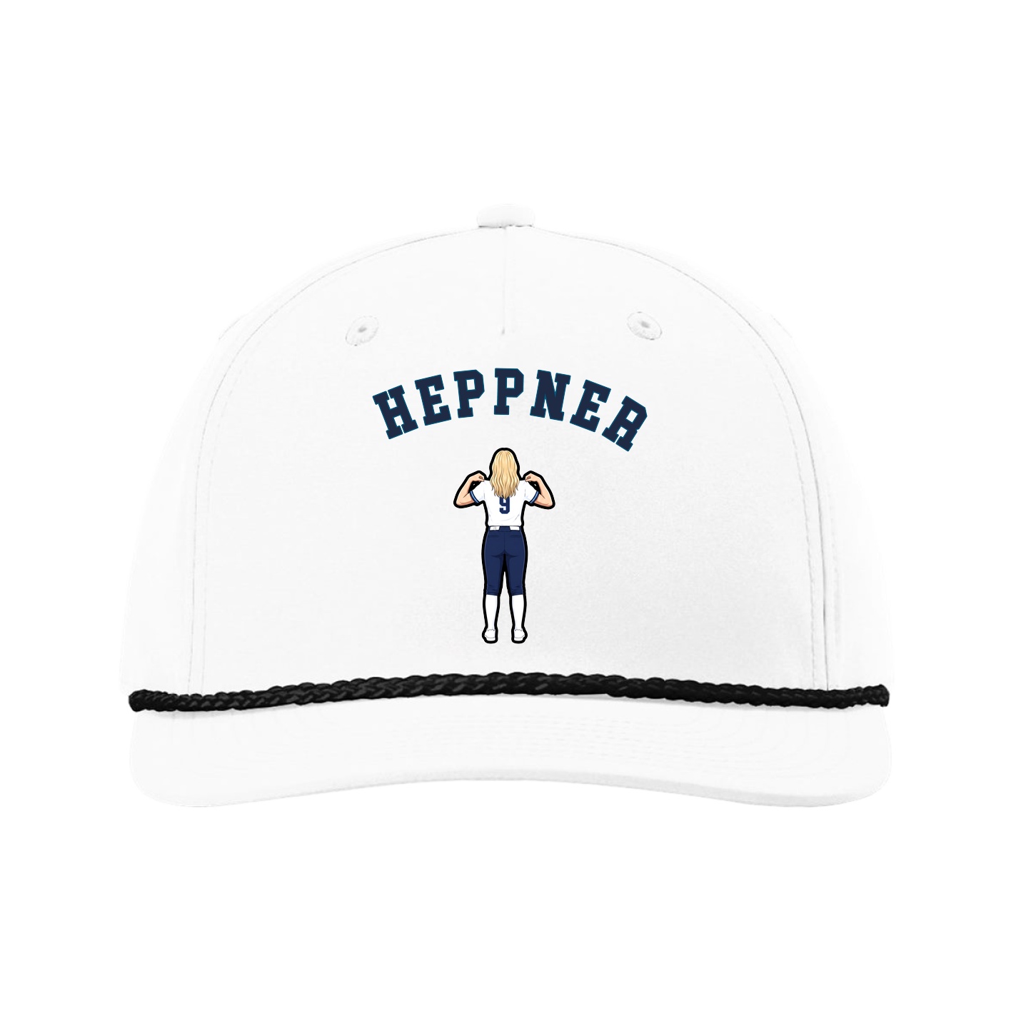 Five-Panel Classic Rope Cap — Shirsey Arch in White
