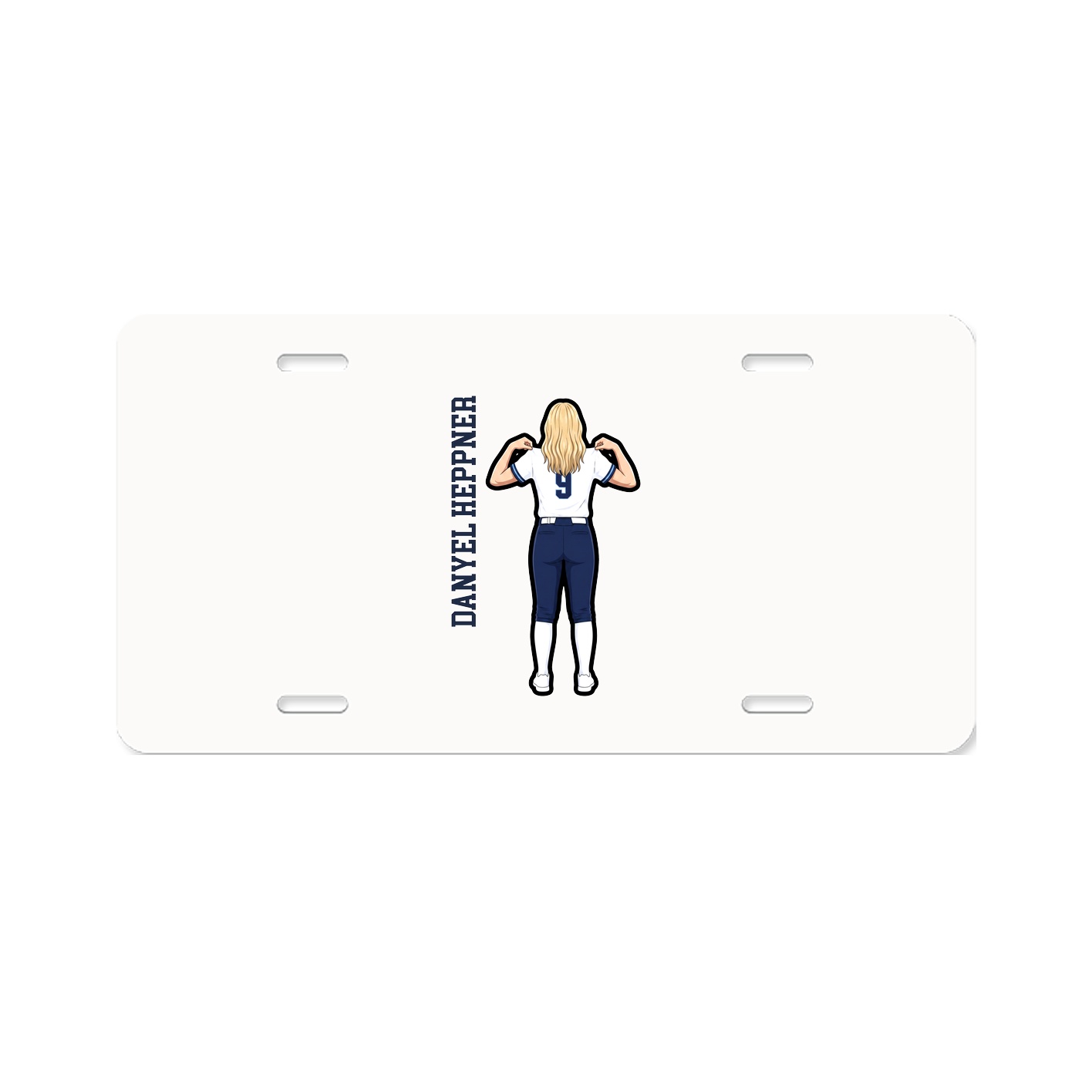 License Plate — Name Vertical in Classic