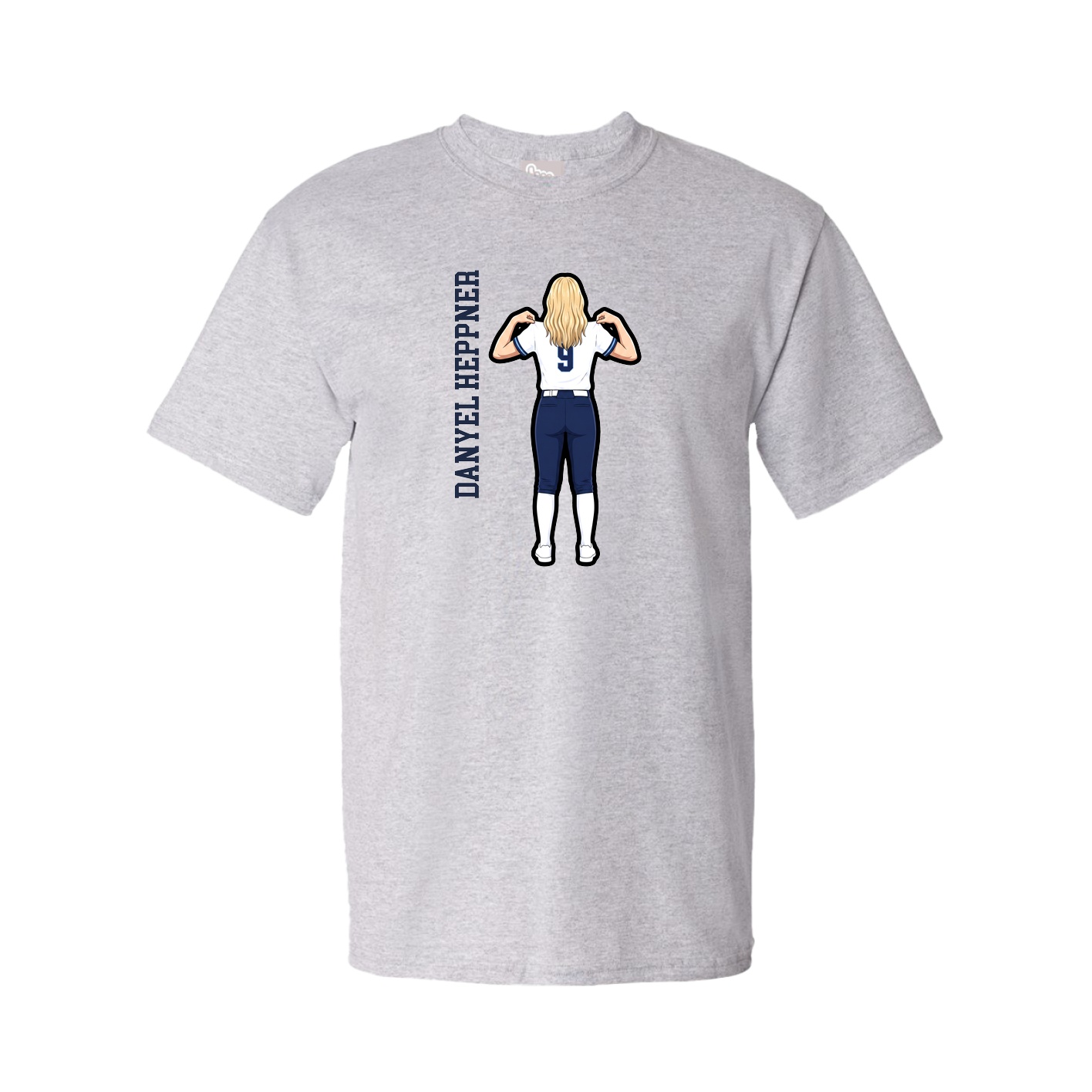 Tee — Name Vertical in Grey