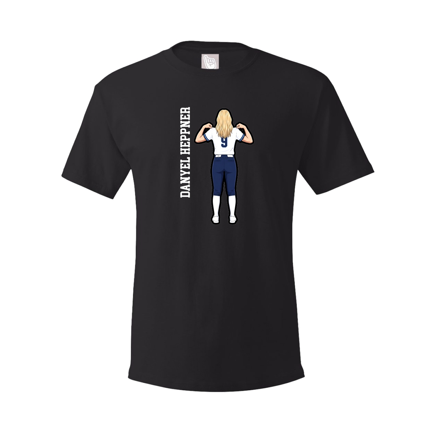 Youth Tee — Name Vertical in Black