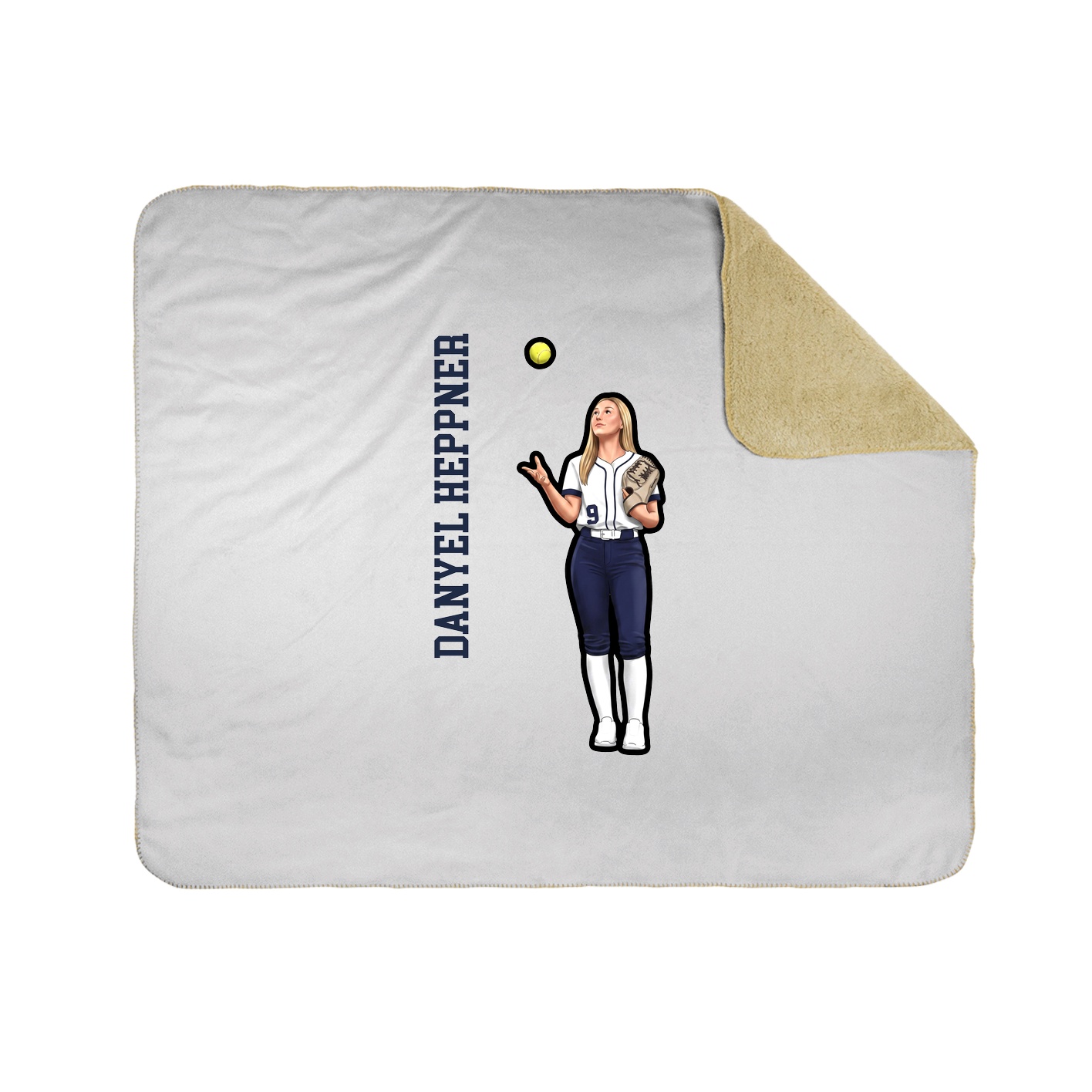 Throw Blanket — Name Vertical in White
