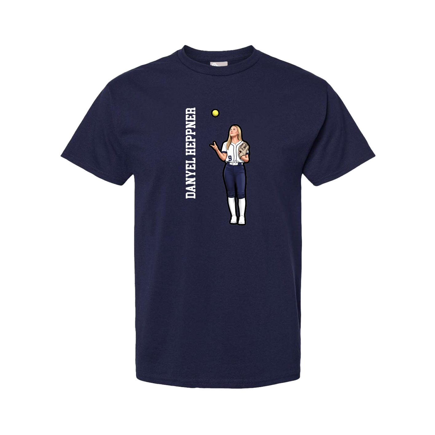 Tee — Name Vertical in Navy