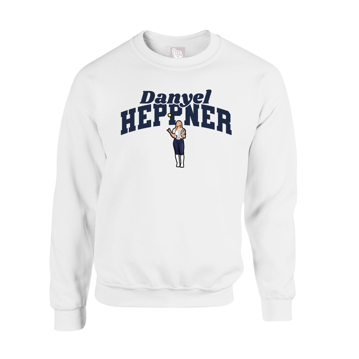 Fleece Crew — Signature Arch in White