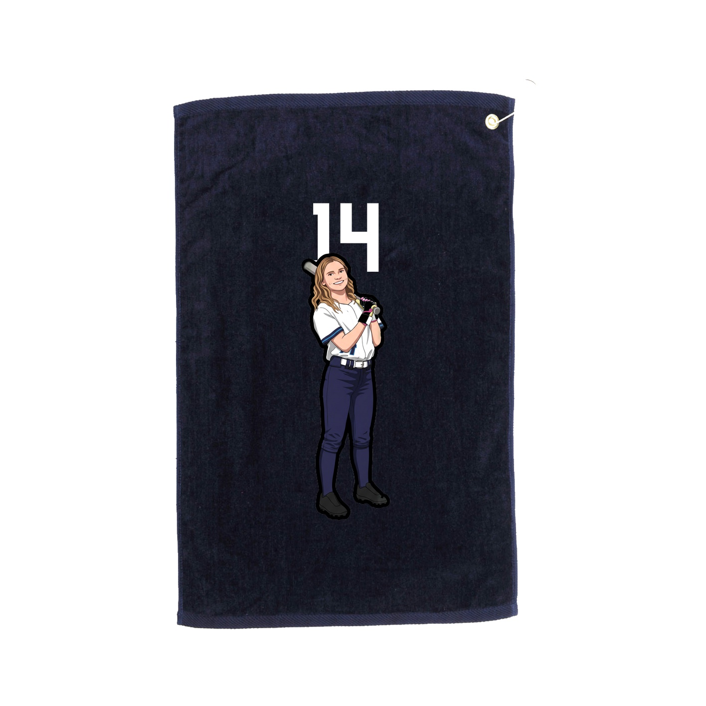 Golf Towel — Number Top in Navy