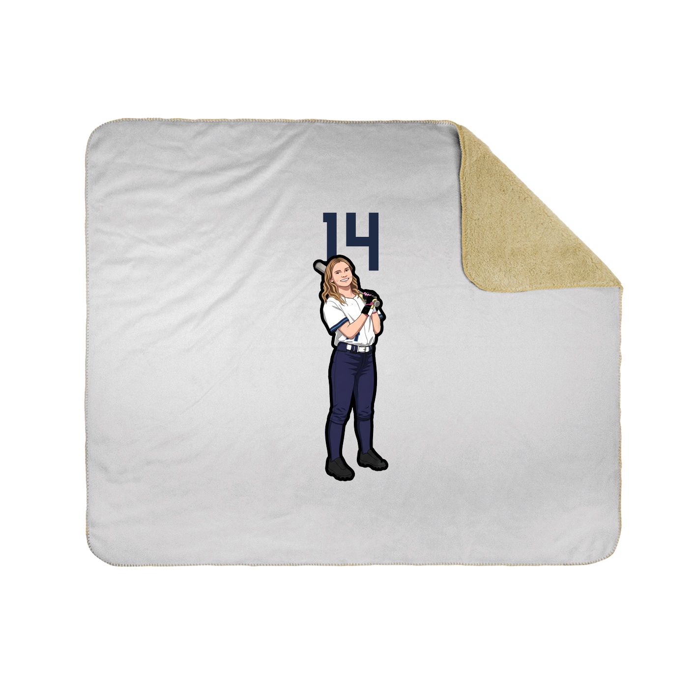 Throw Blanket — Number Top in White