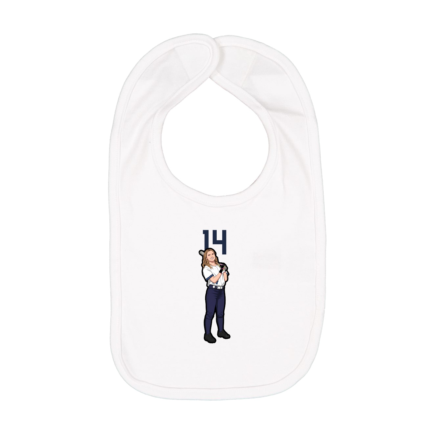 Infant Bib — Number Top in White