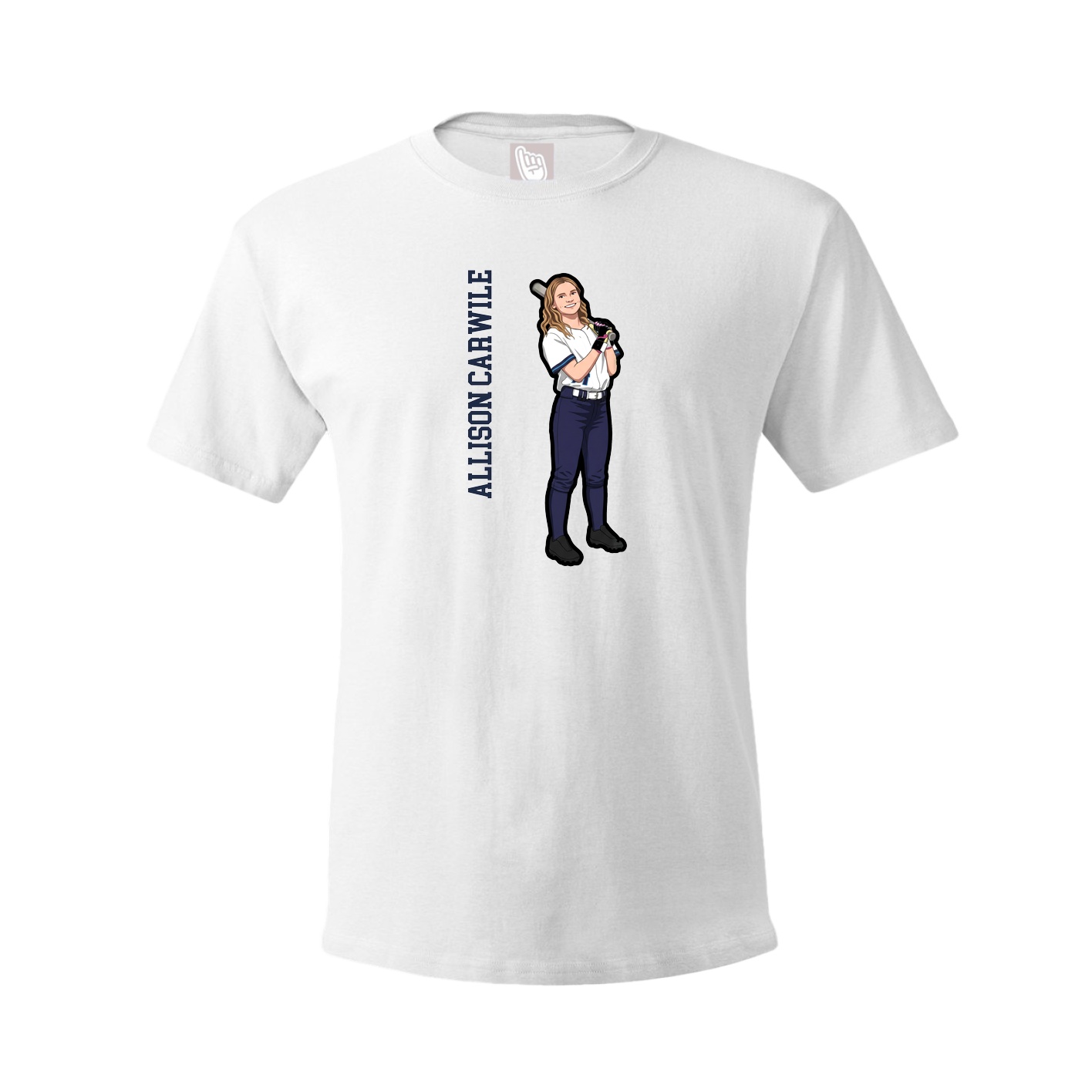 Tee — Name Vertical in White