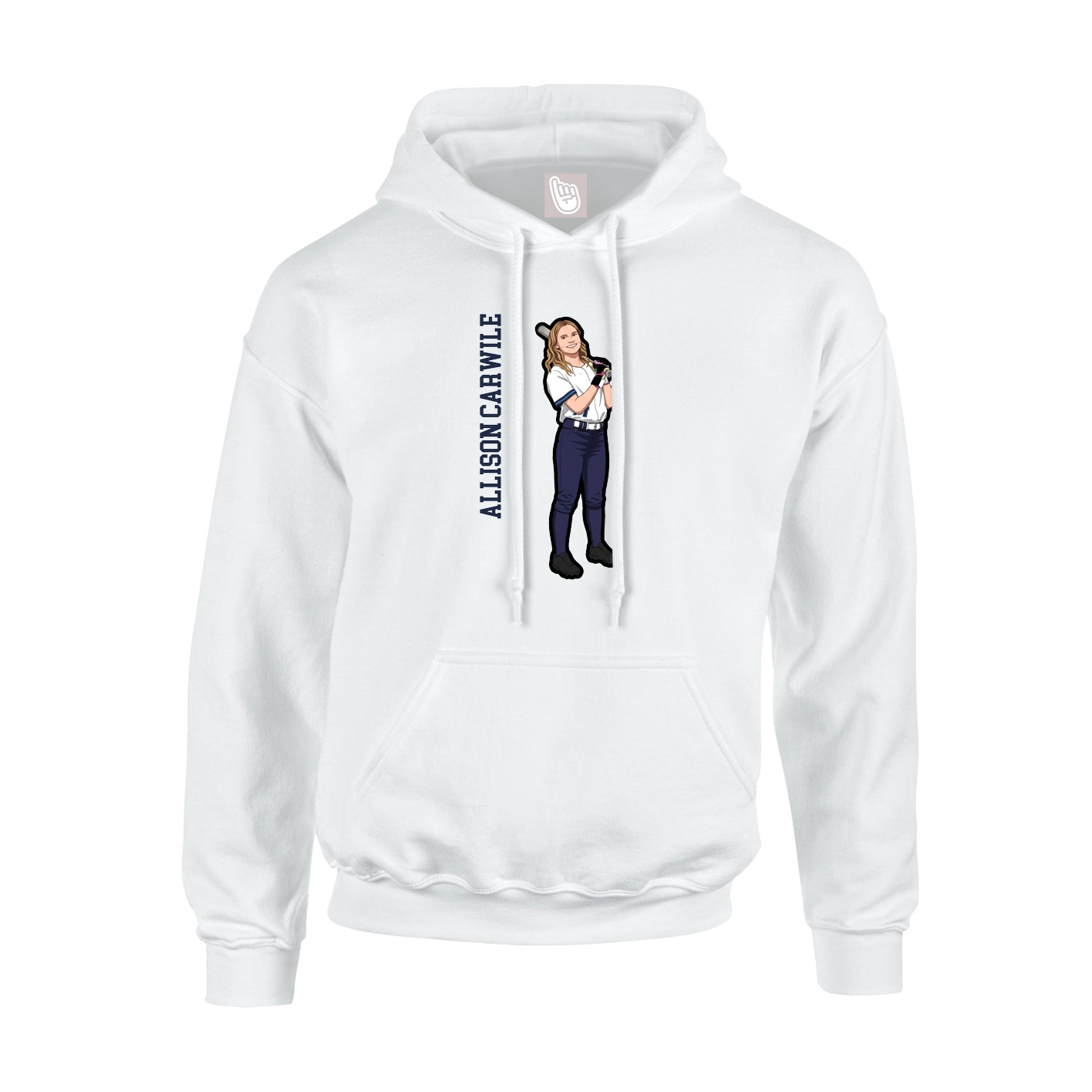 Hoodie — Name Vertical in White