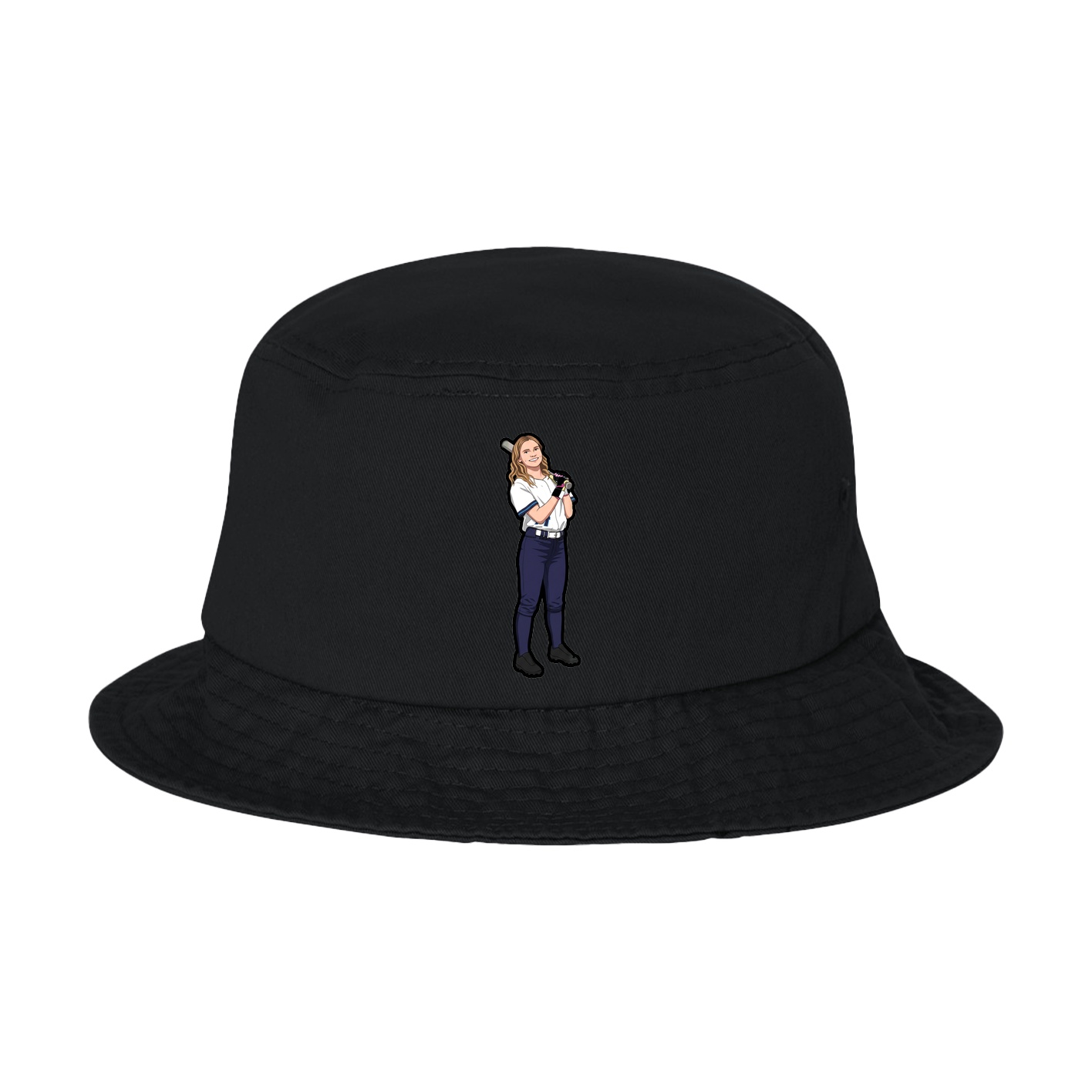 Bucket Cap — Name Vertical in Black