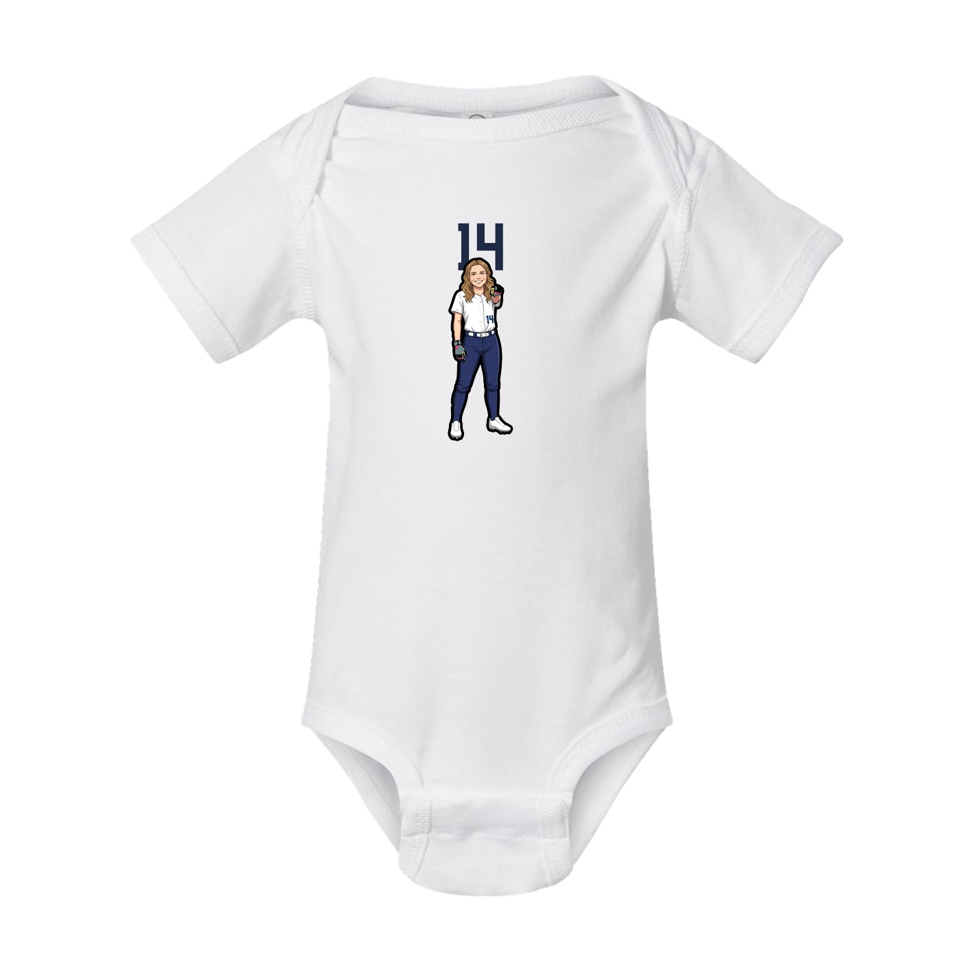 Baby Onesie — Number Top in White