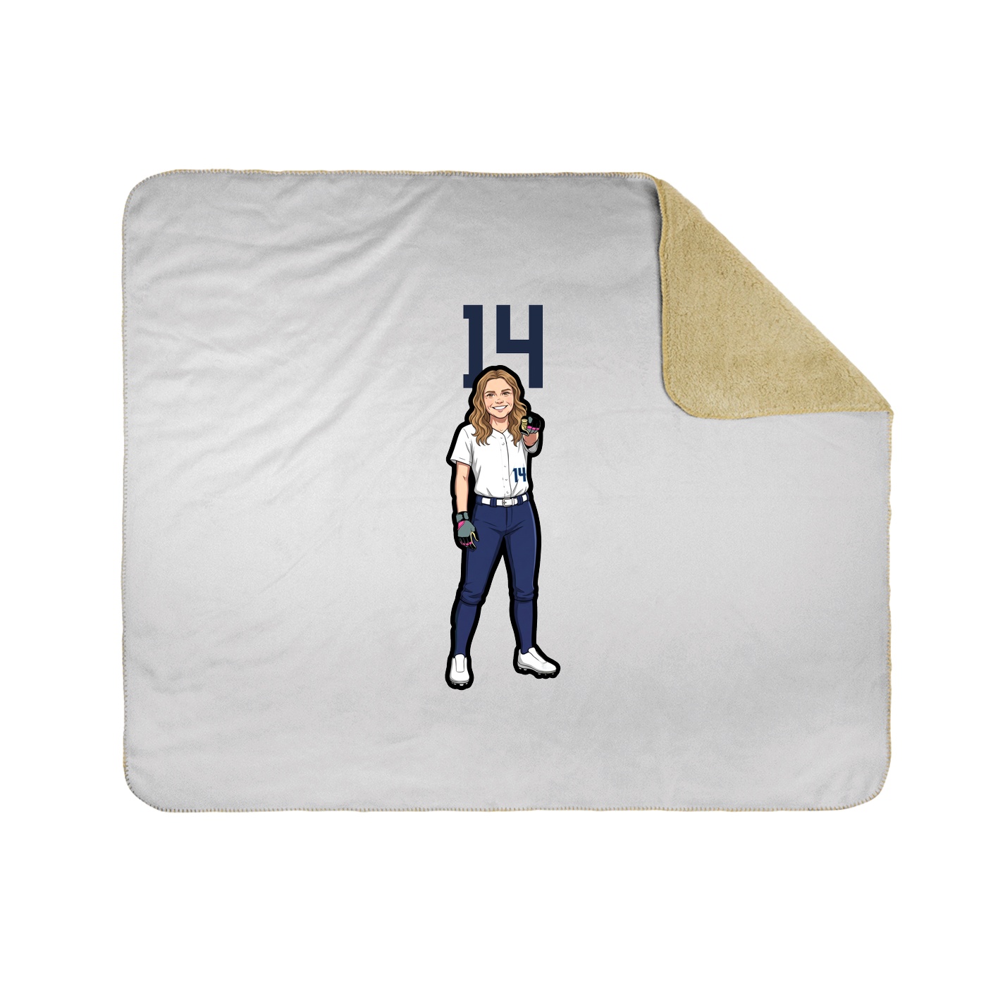 Throw Blanket — Number Top in White