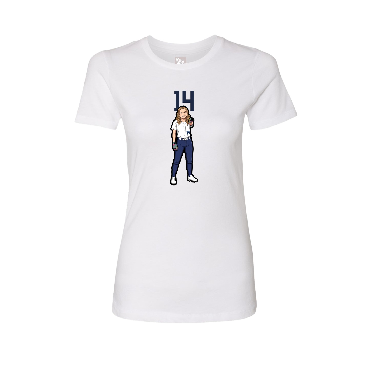 Fitted Women's Tee — Number Top in White