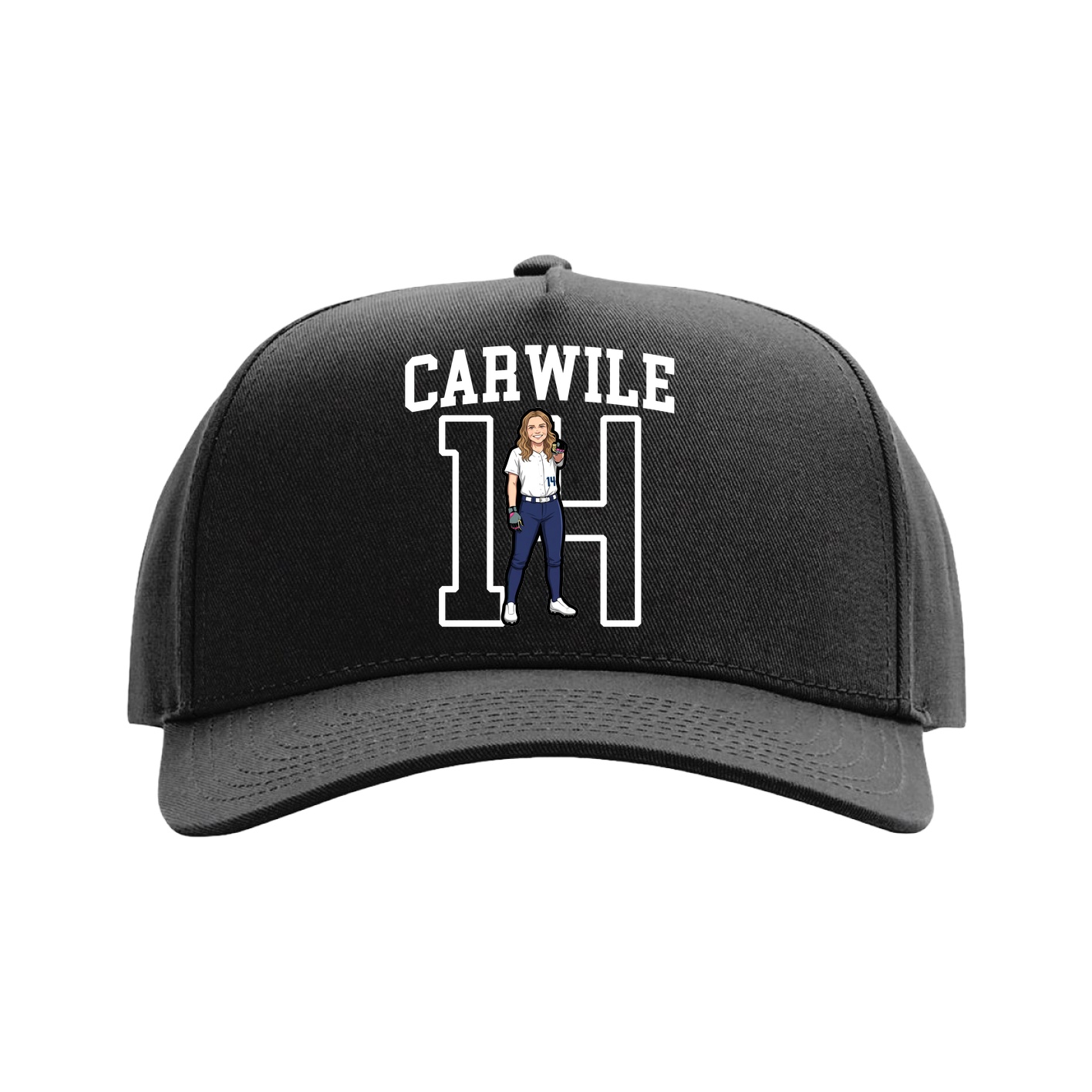 Full Fabric Five-Panel Champ Cap — Shirsey in Black