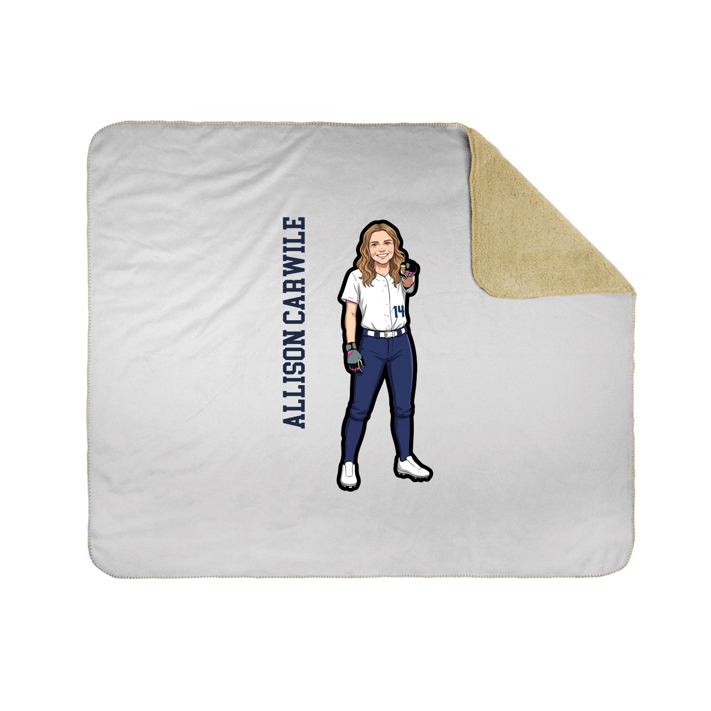 Throw Blanket — Name Vertical in White