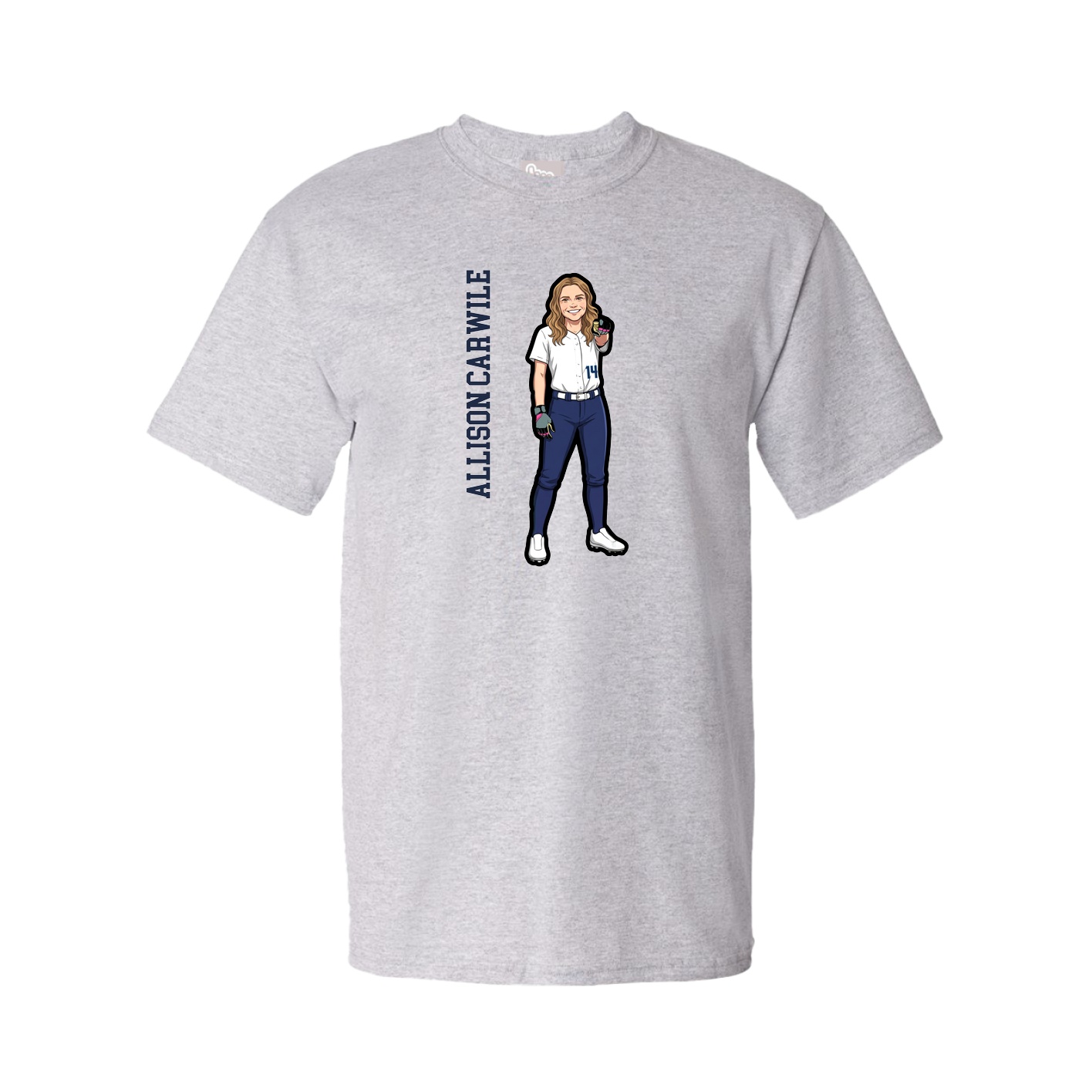 Tee — Name Vertical in Grey